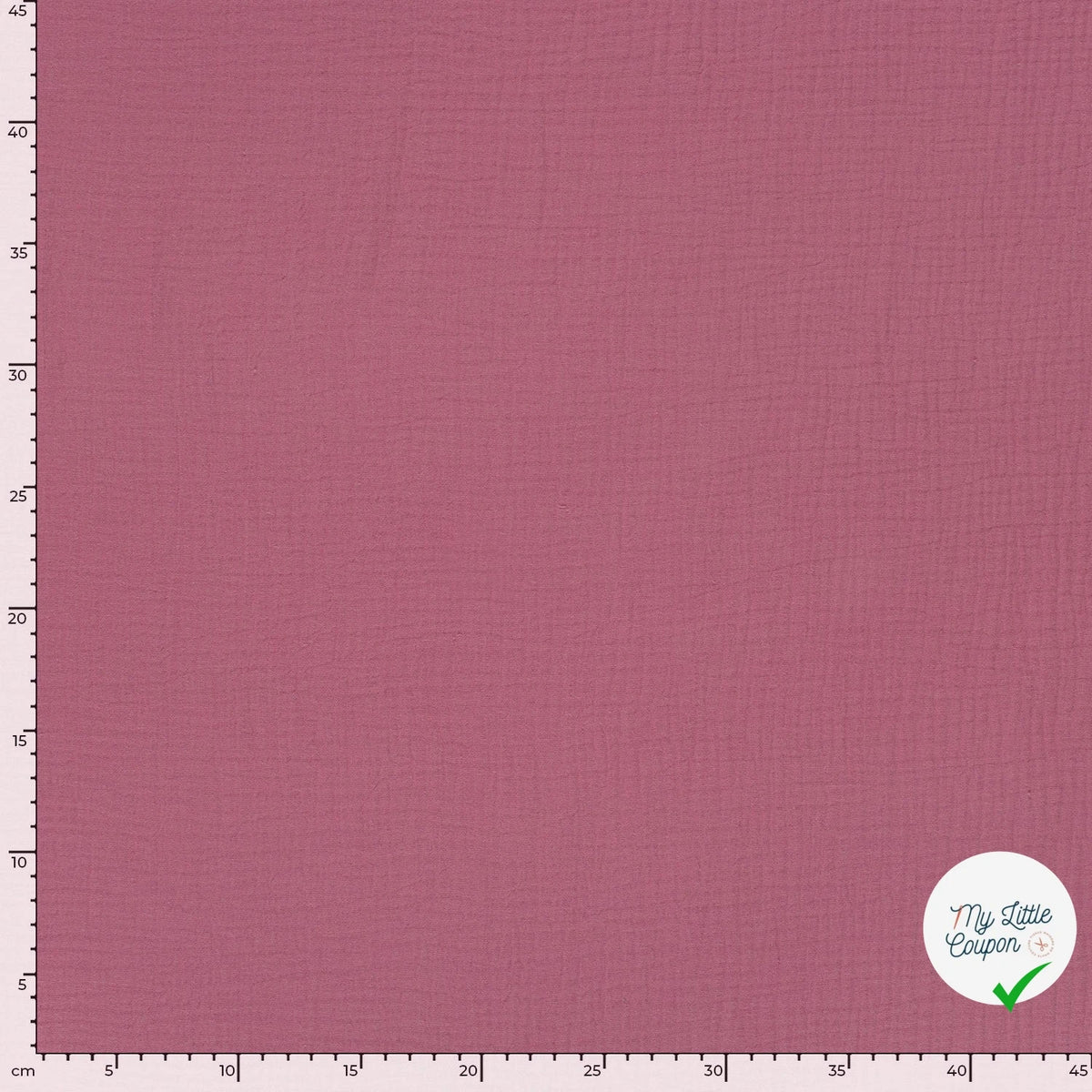 Double gaze de coton unie vieux rose