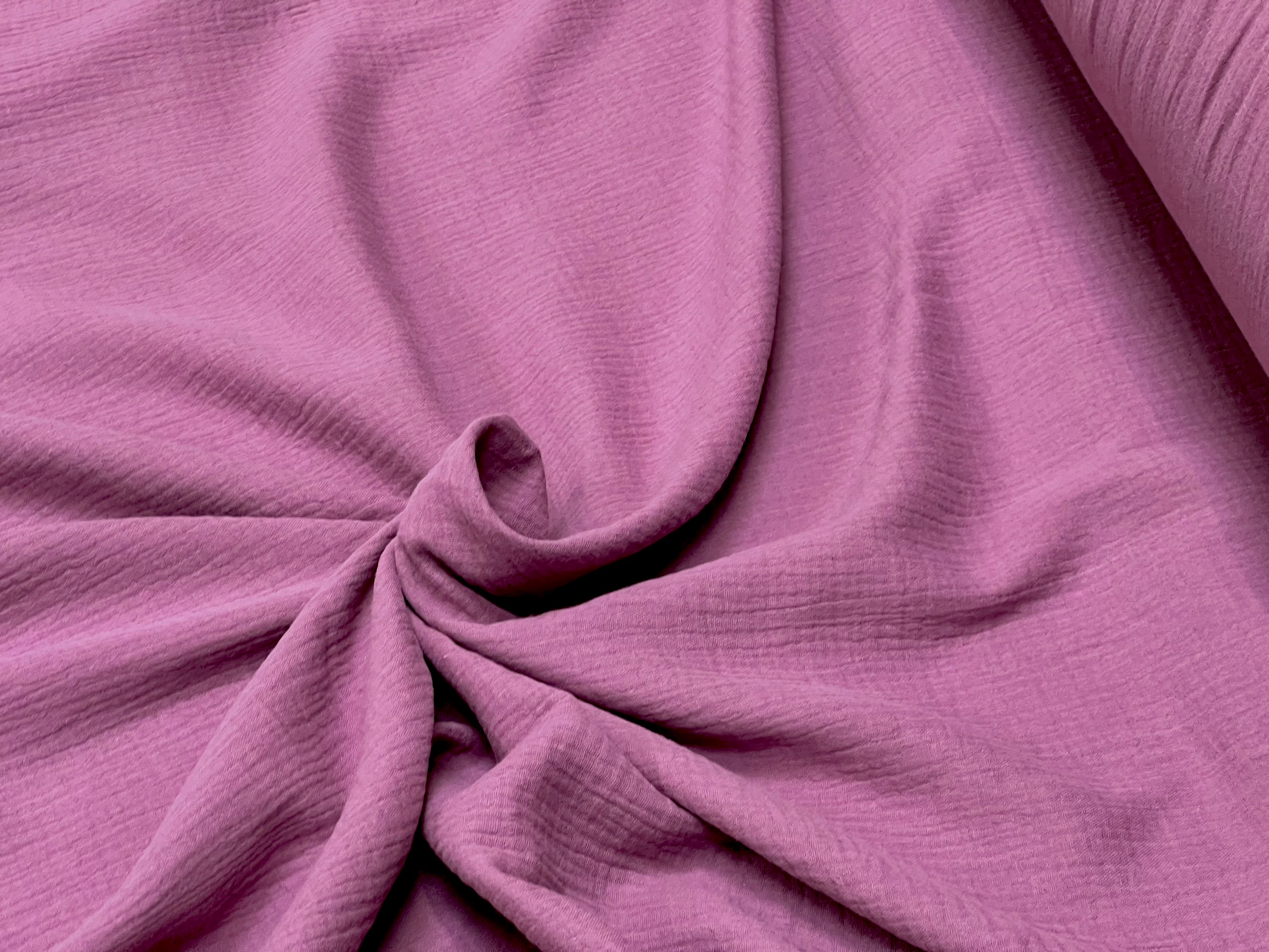DOUBLE GAZE DE COTON VIEUX ROSE UNIE - My Little Coupon