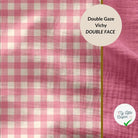 DOUBLE GAZE GAUFREE VICHY BONBON / BLANC CASSE 125 - My Little Coupon