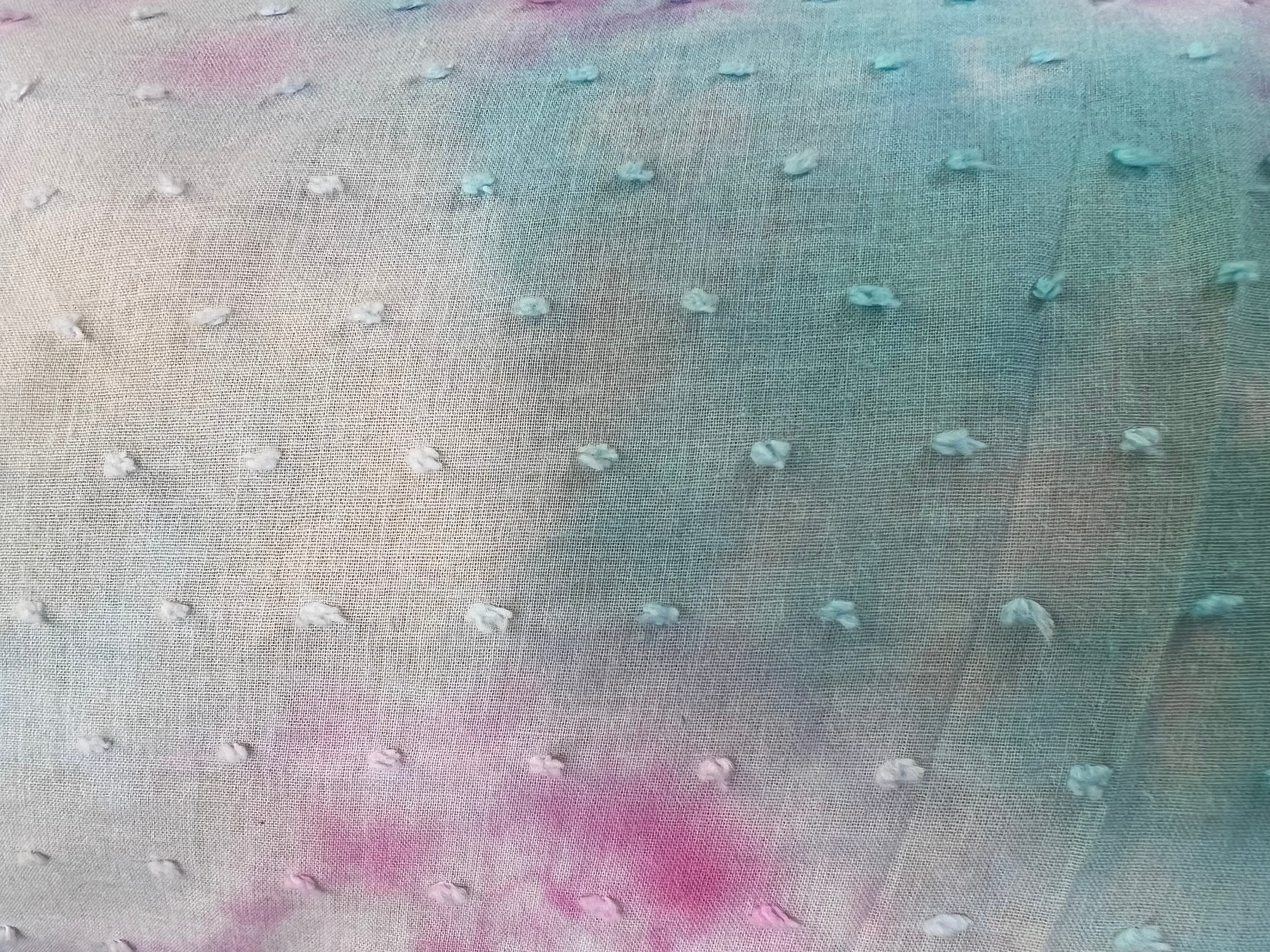 DOUBLE GAZE TYE AND DYE ARC EN CIEL PLUMETIS COTON ORGANIQUE CERTIFICATION GOTS - My Little Coupon