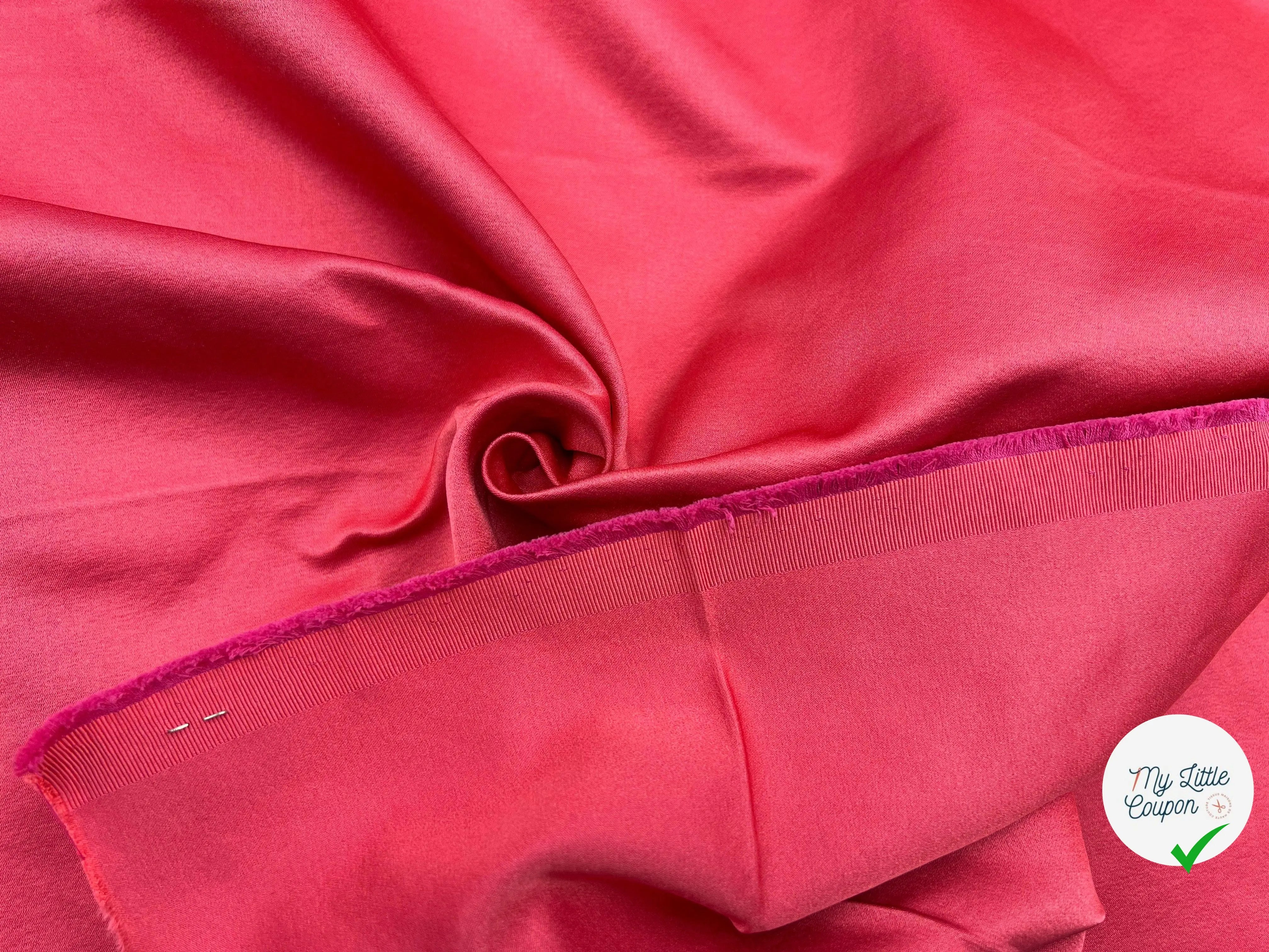 DOUBLE SATIN CUIR HAUTE COUTURE FUCHSIA - My Little Coupon - tissu - coudre