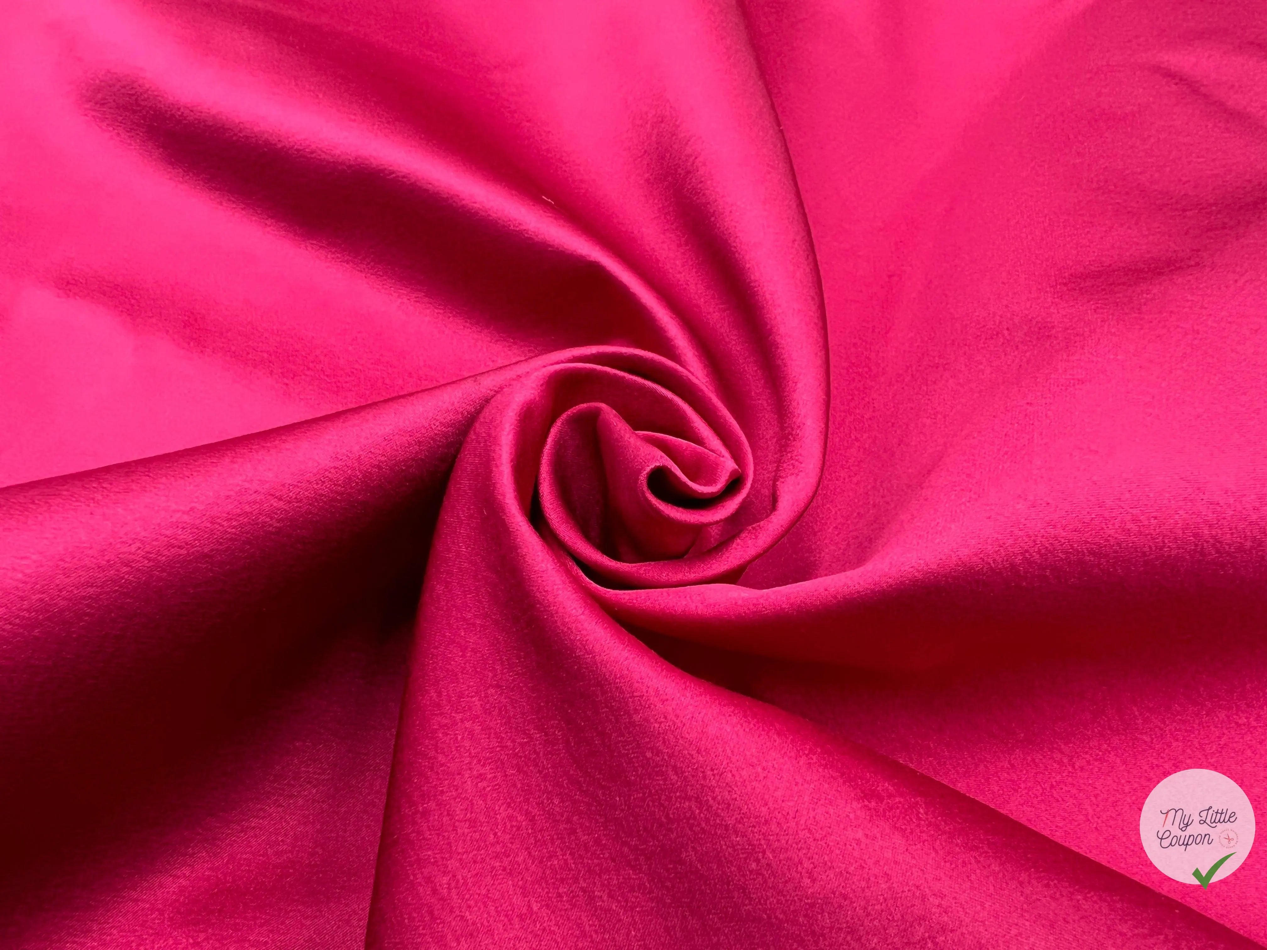 DOUBLE SATIN CUIR HAUTE COUTURE ROSE TYRIEN - My Little Coupon - tissu - coudre