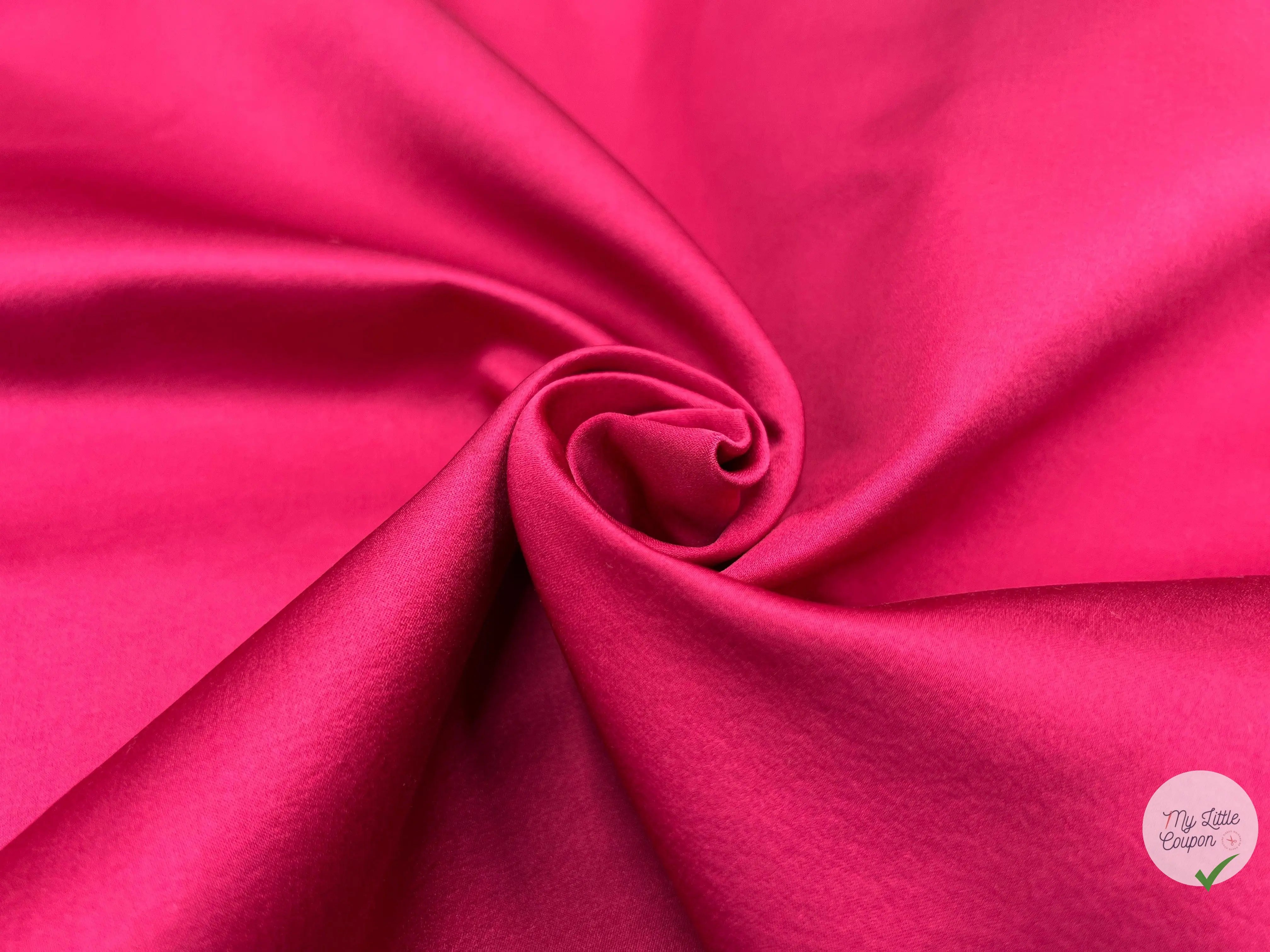 DOUBLE SATIN CUIR HAUTE COUTURE ROSE TYRIEN - My Little Coupon - tissu - coudre