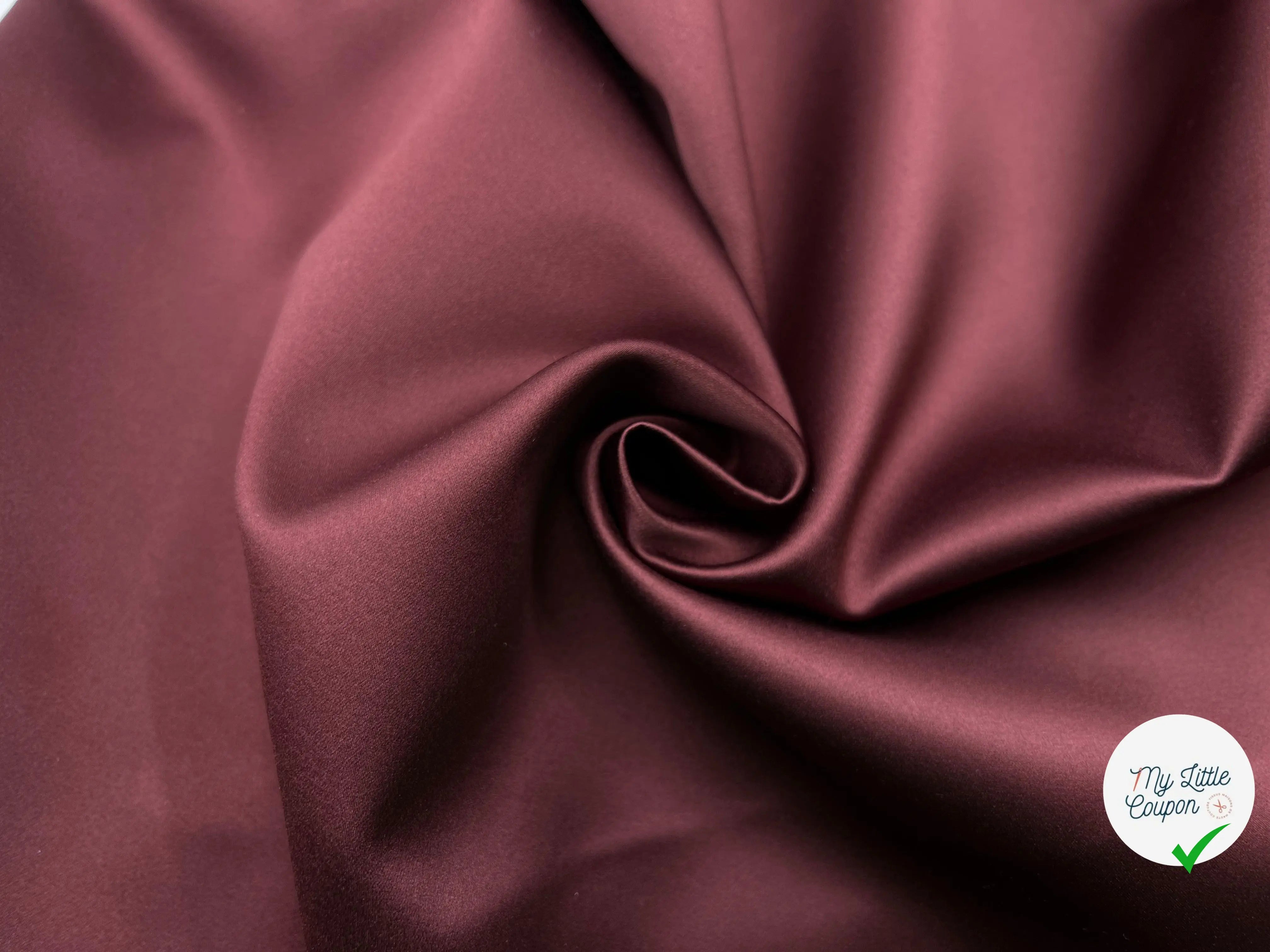 DOUBLE SATIN RÉVERSIBLE CONTRECOLLÉ BORDEAUX CLAIR ET BORDEAUX FONCÉ - My Little Coupon - tissu - coudre