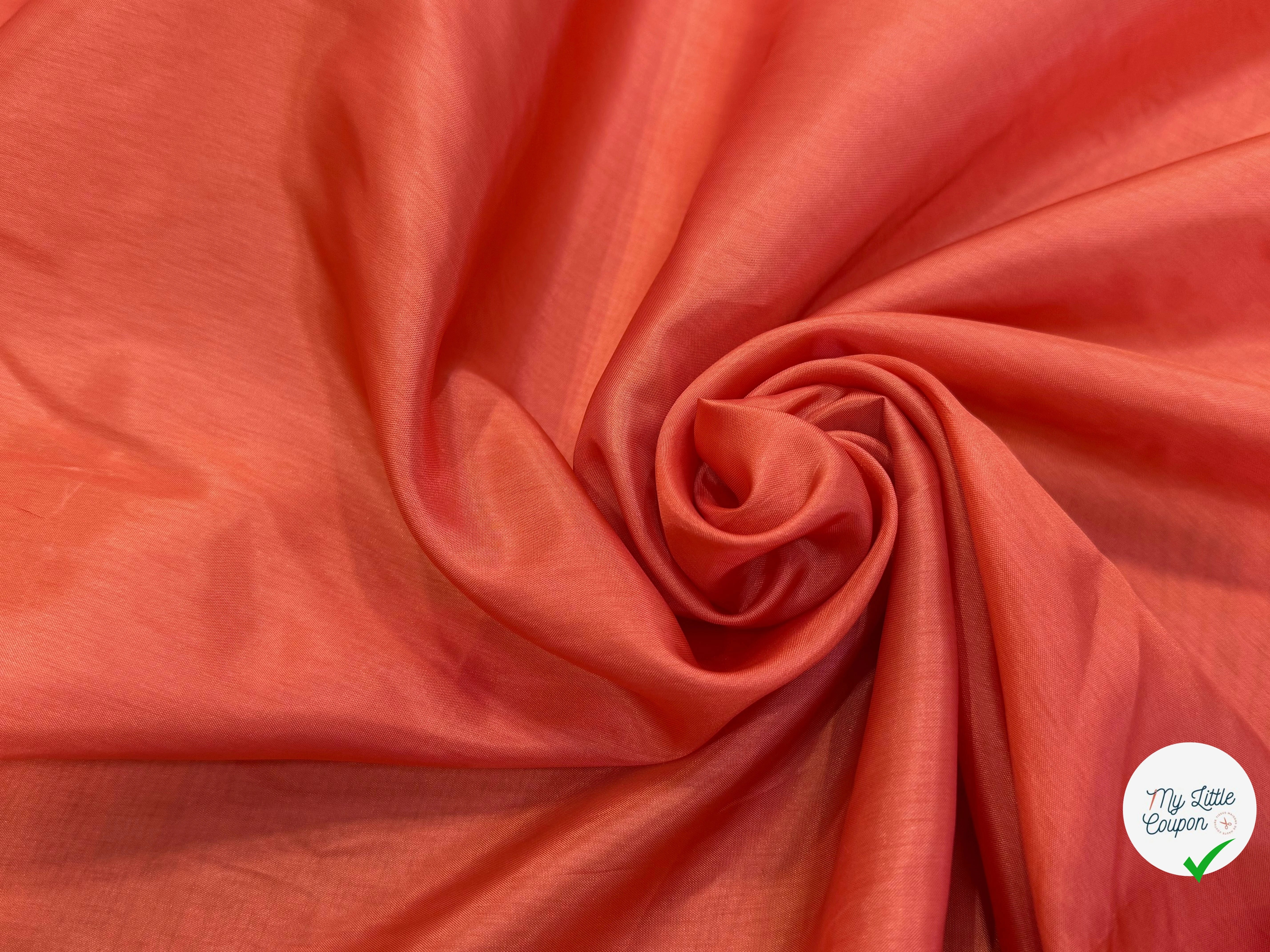 DOUBLURE 100% CUPRO ULTRA FINE ORANGE GRENADINE LISSE - My Little Coupon