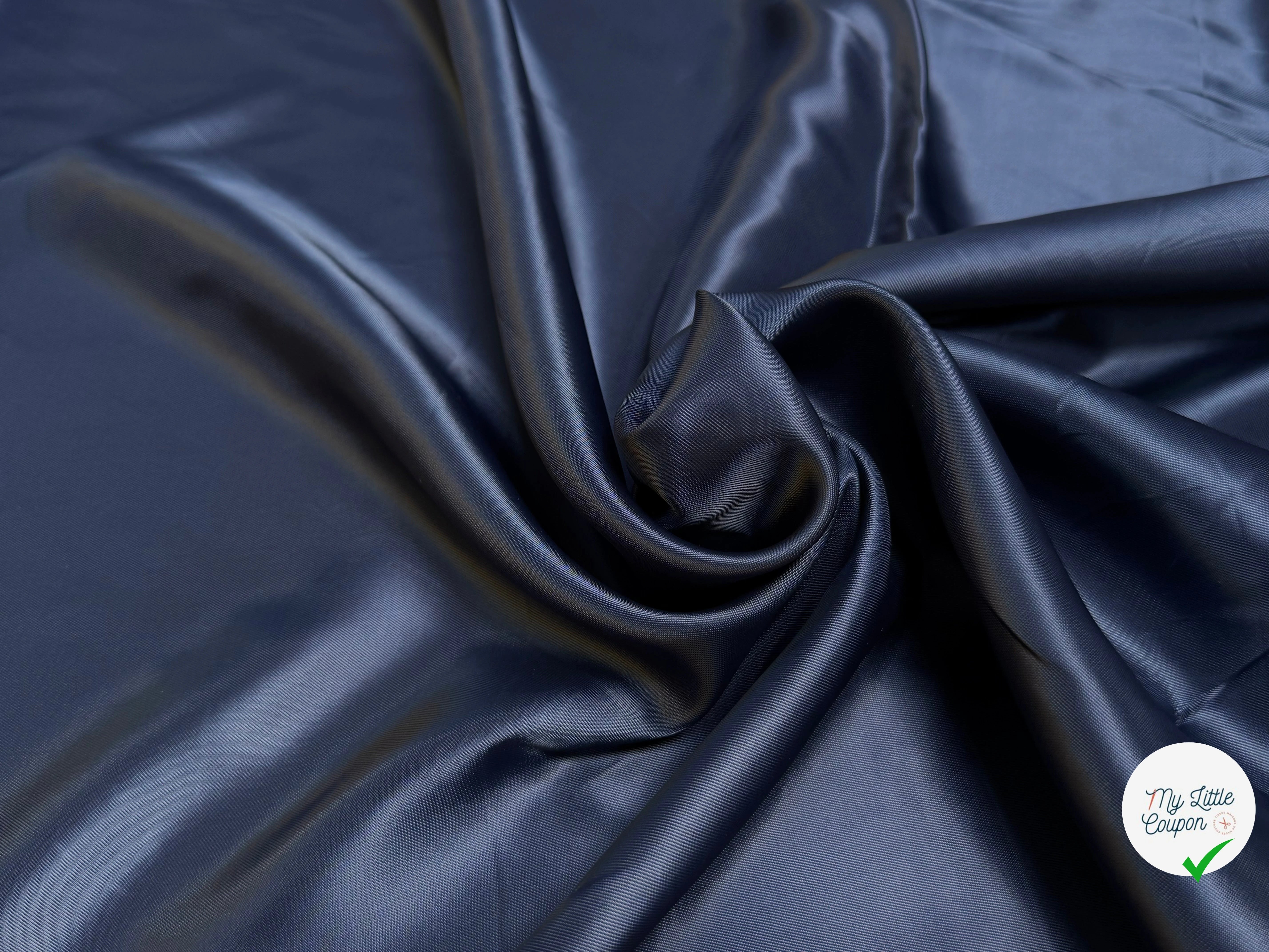 DOUBLURE 100% VISCOSE LÉGÈREMENT SATINÉE INDIGO - My Little Coupon
