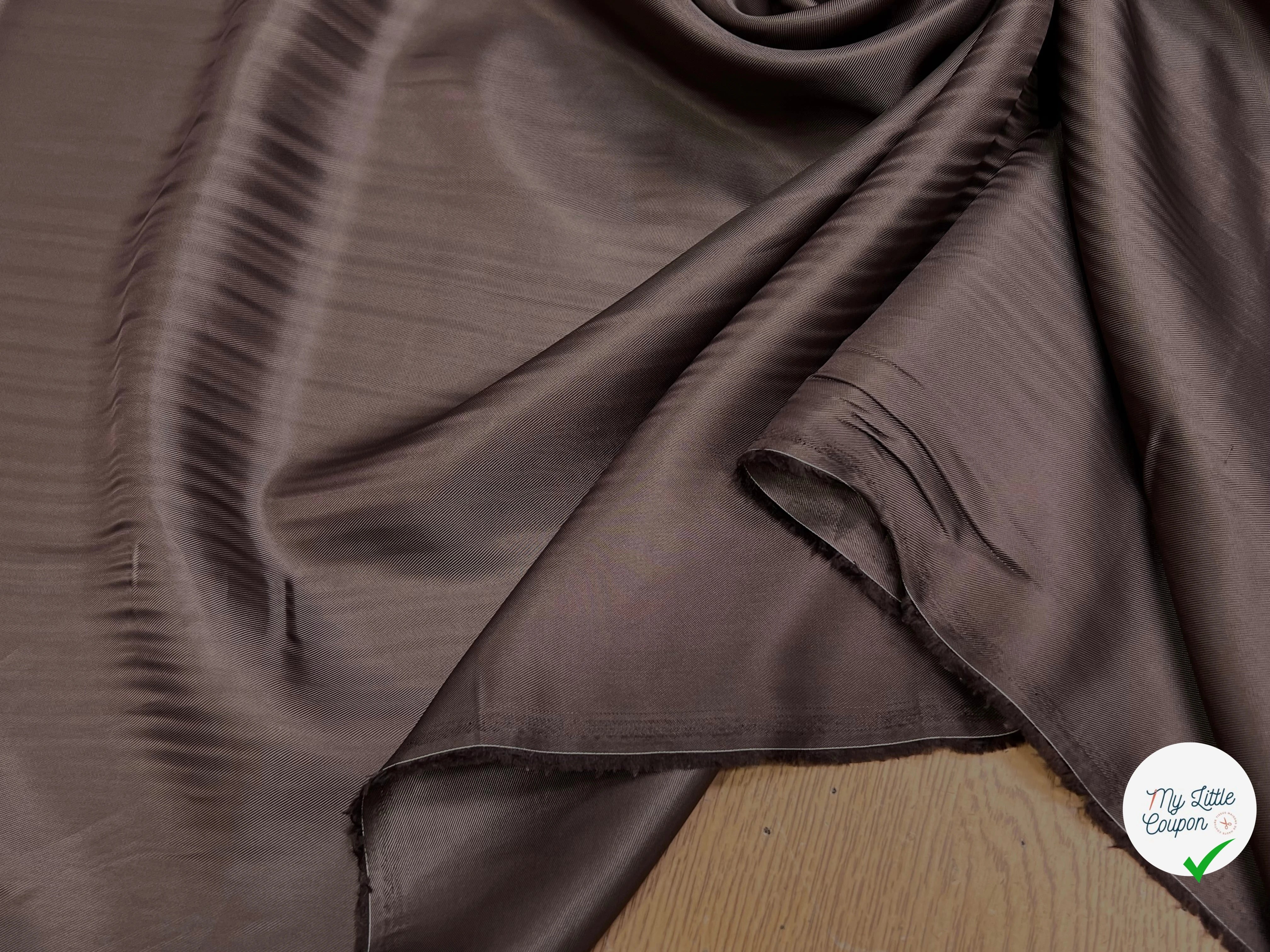 DOUBLURE 100% VISCOSE MARRON CHOCO LISSE - My Little Coupon