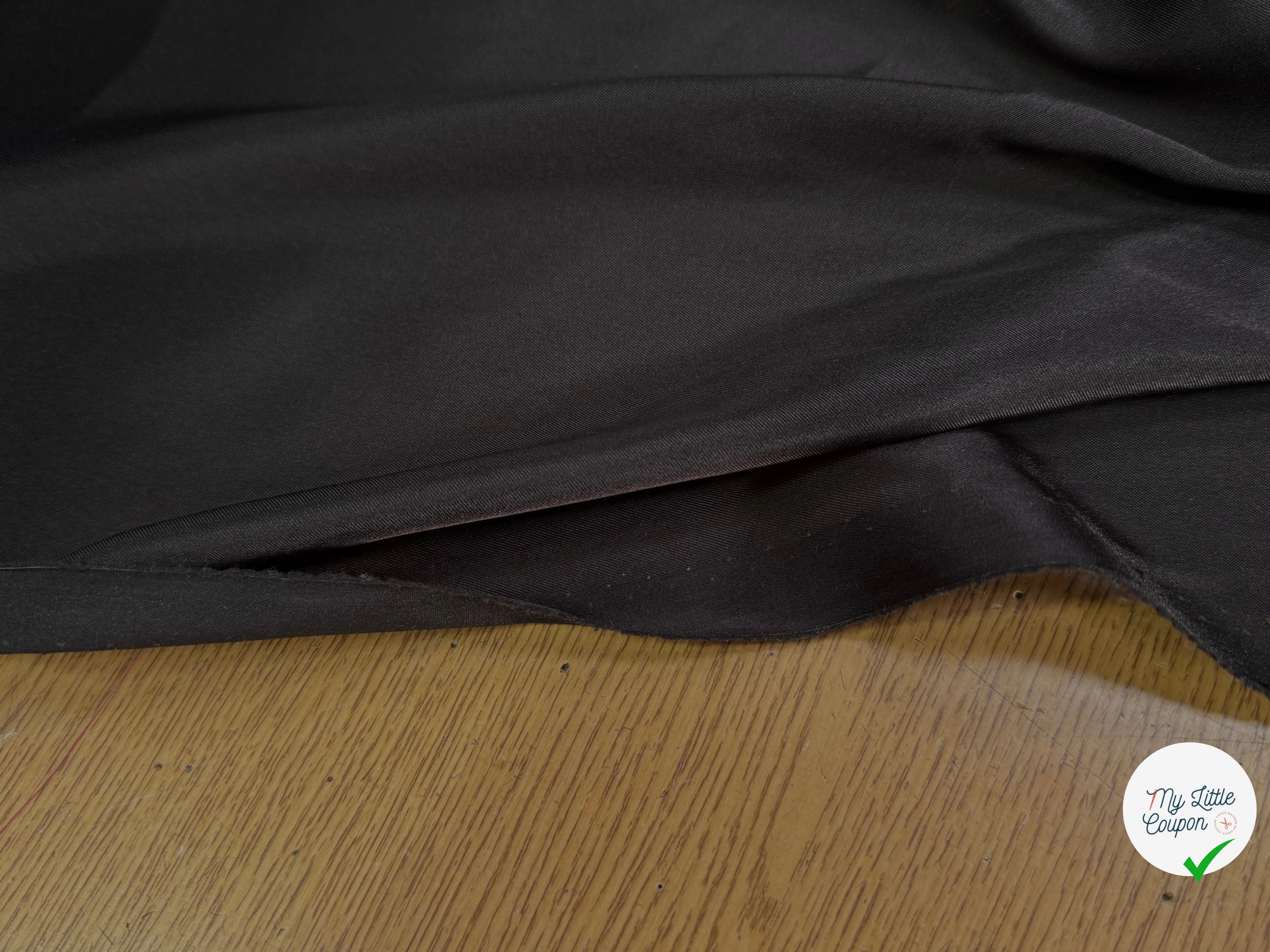 DOUBLURE ACÉTATE 68% ACÉTATE STRETCH MARRON PRESQUE NOIR - My Little Coupon