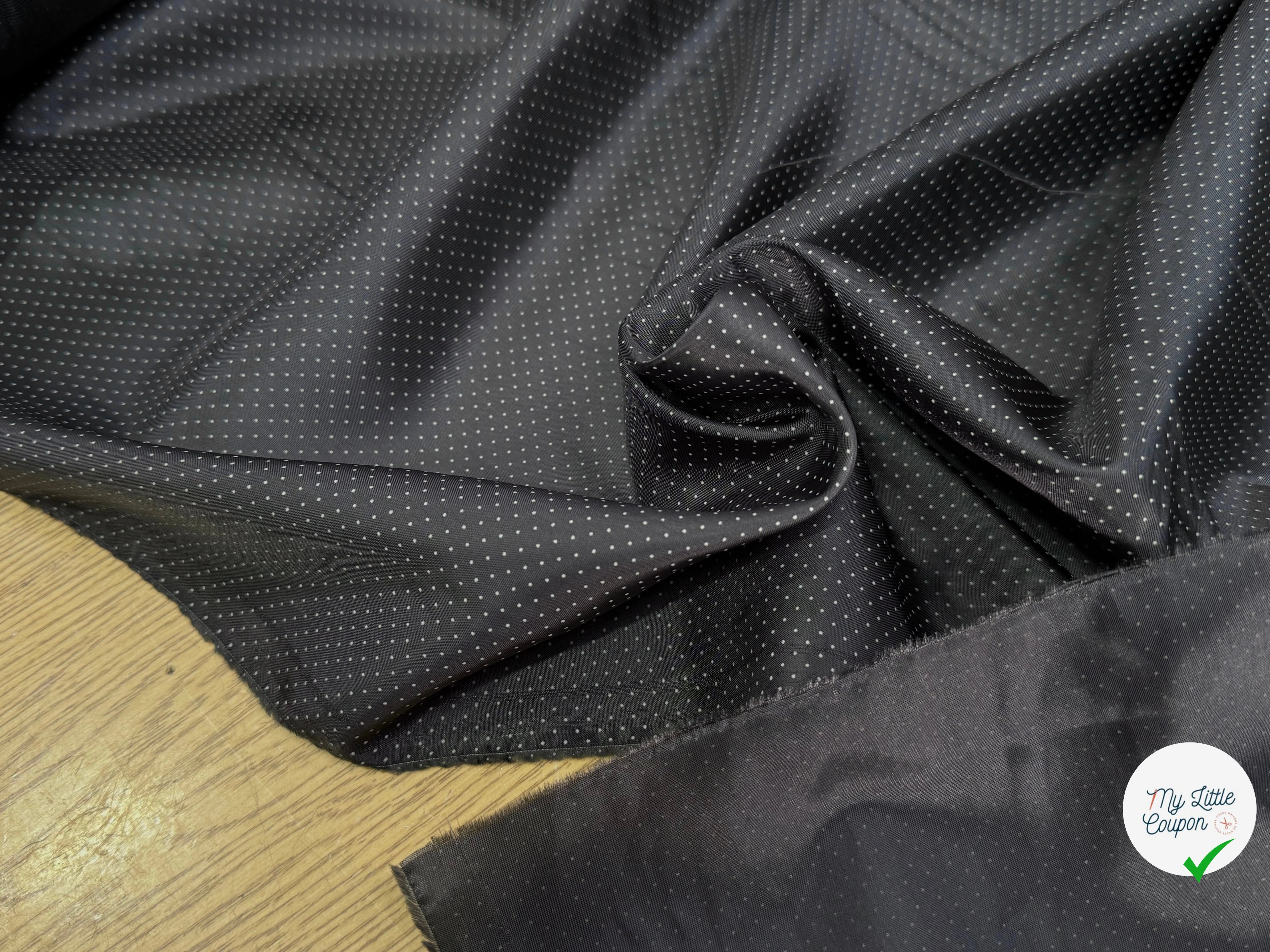 DOUBLURE ACÉTATE CUPRO 68% ACÉTATE STRETCH PÉTITS POIDS BLANC - My Little Coupon