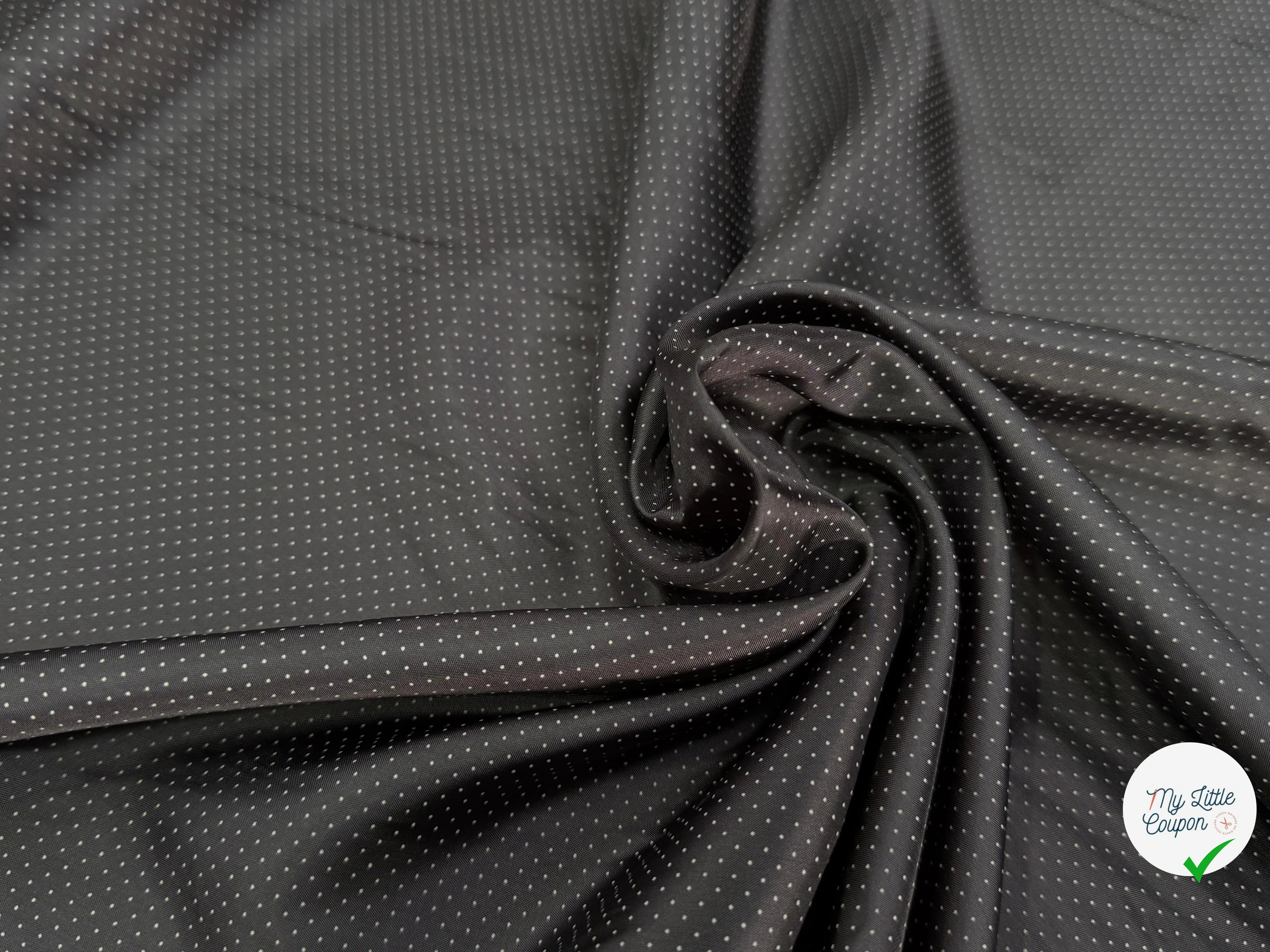 DOUBLURE ACÉTATE CUPRO 68% ACÉTATE STRETCH PÉTITS POIDS BLANC - My Little Coupon