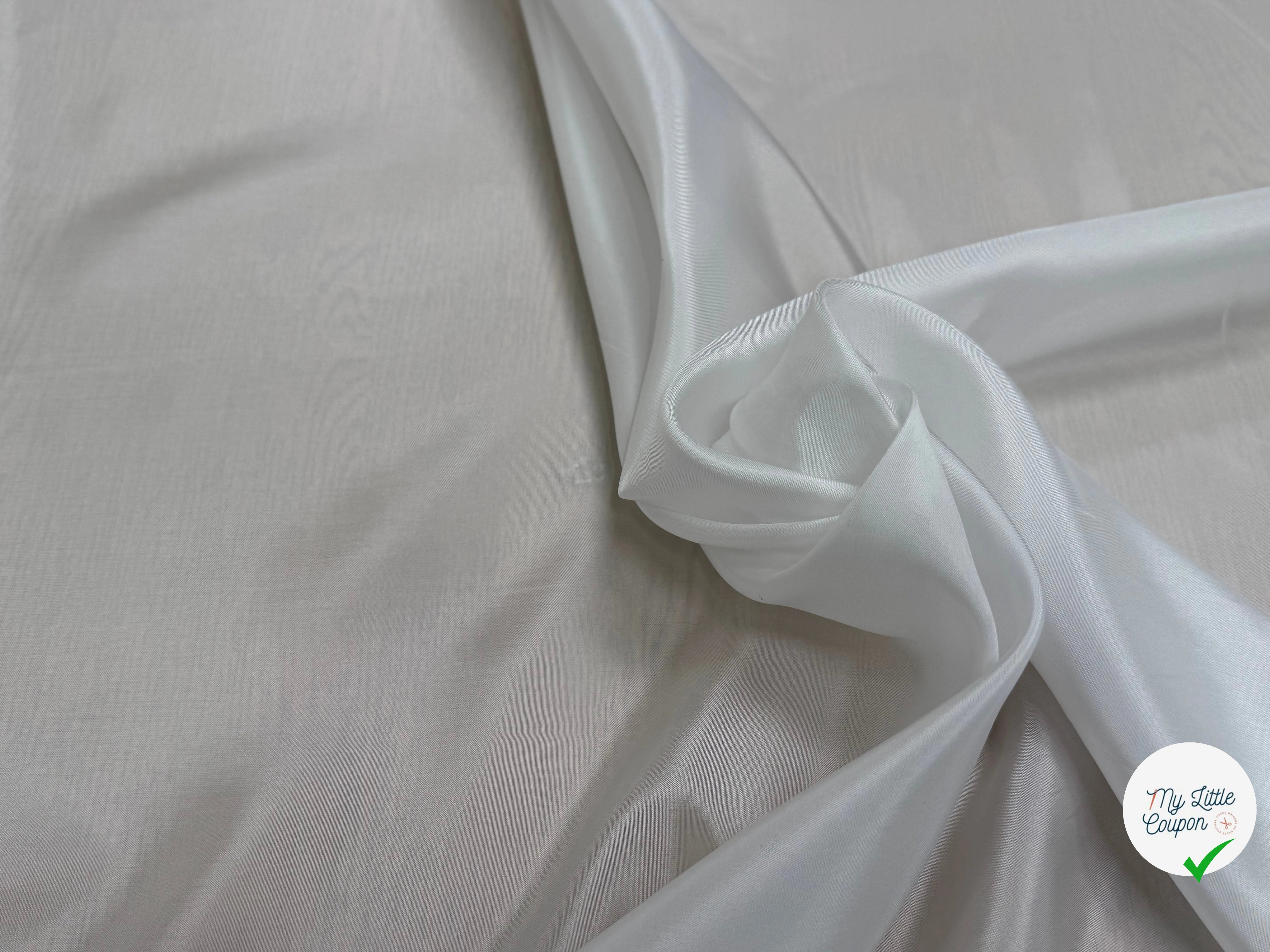 DOUBLURE ACÉTATE CUPRO FINE ET FROIDE BLANC CASSÉ - My Little Coupon