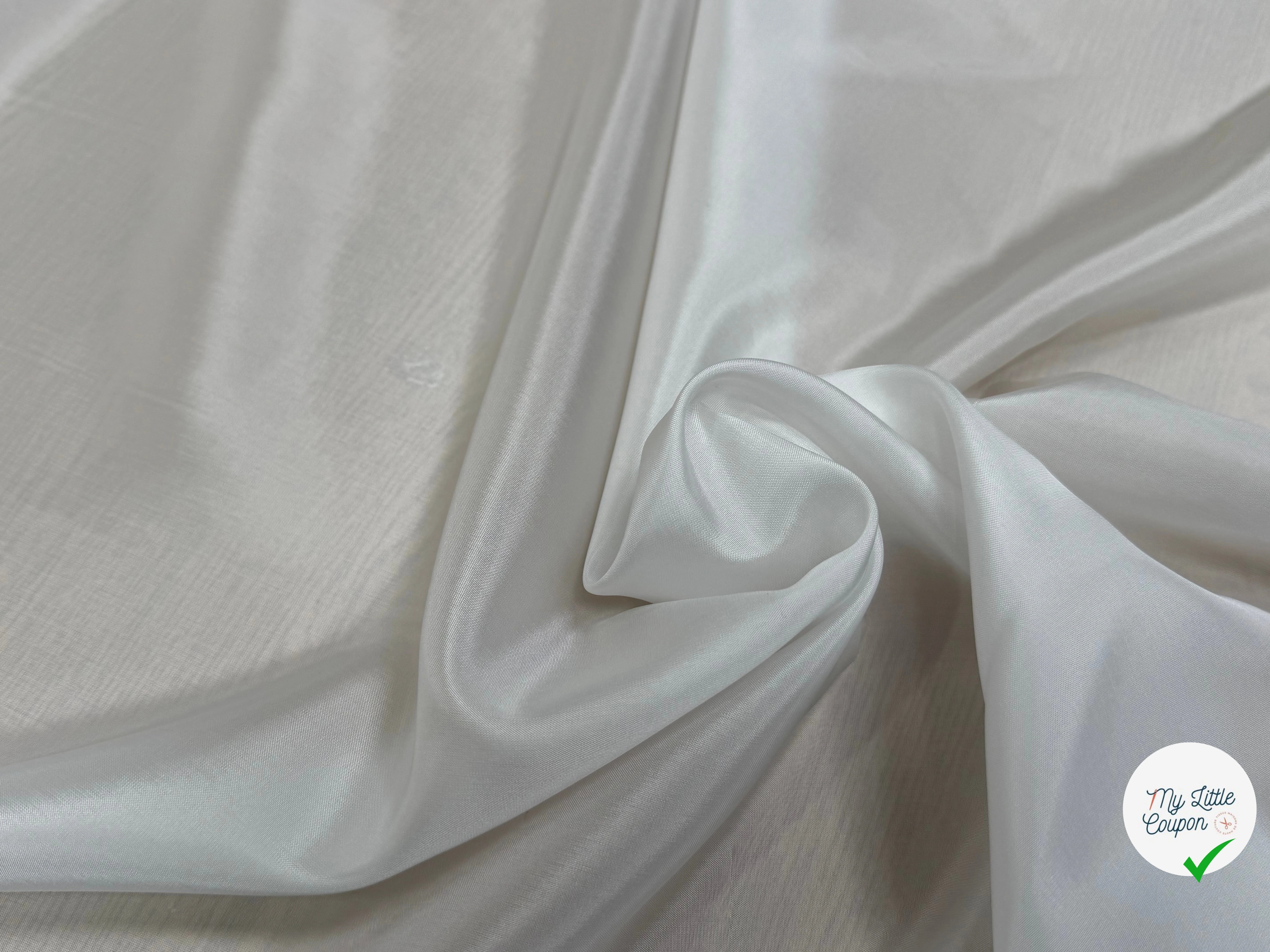 DOUBLURE ACÉTATE CUPRO FINE ET FROIDE BLANC CASSÉ - My Little Coupon