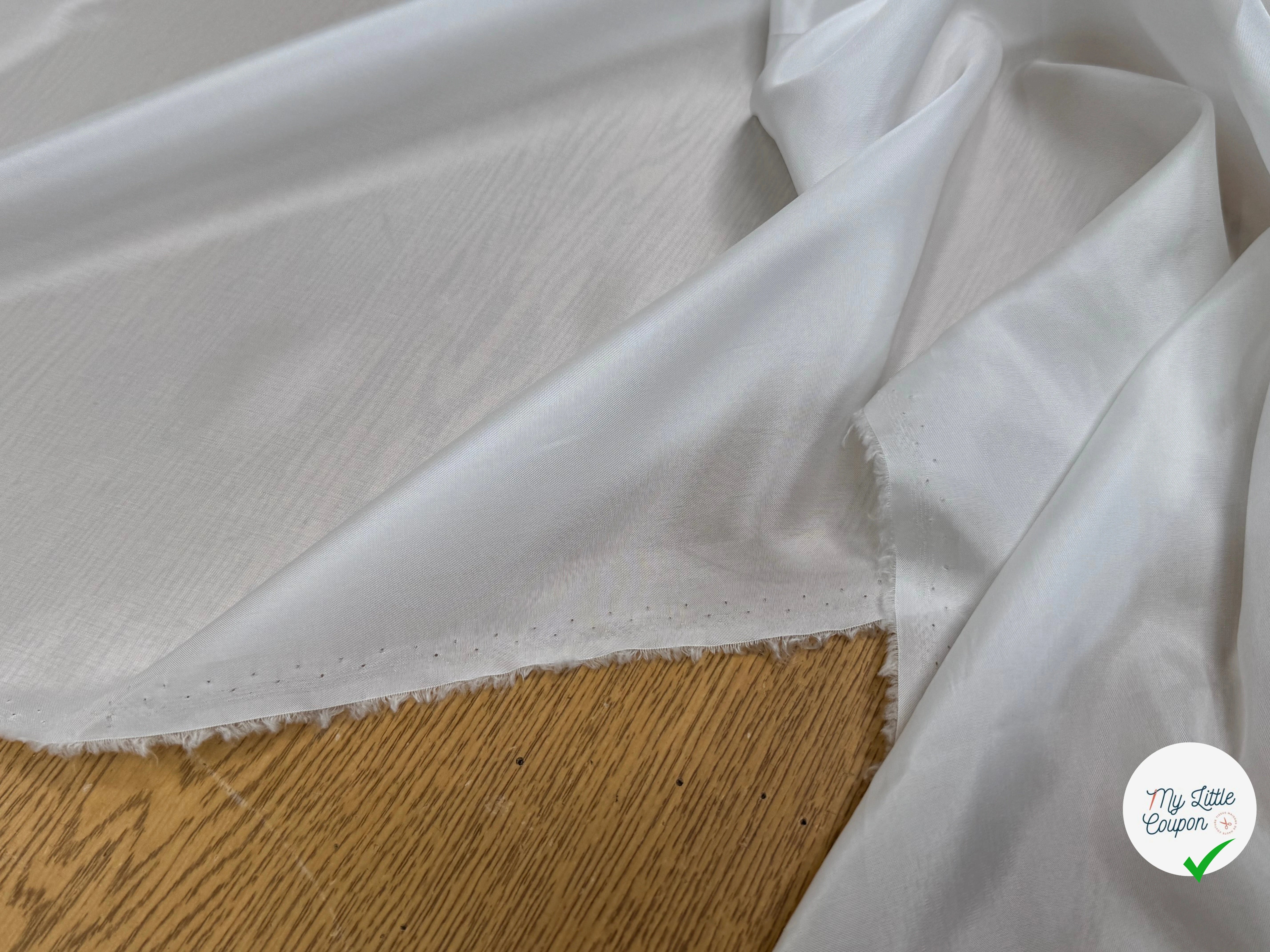 DOUBLURE ACÉTATE CUPRO FINE ET FROIDE BLANC CASSÉ - My Little Coupon