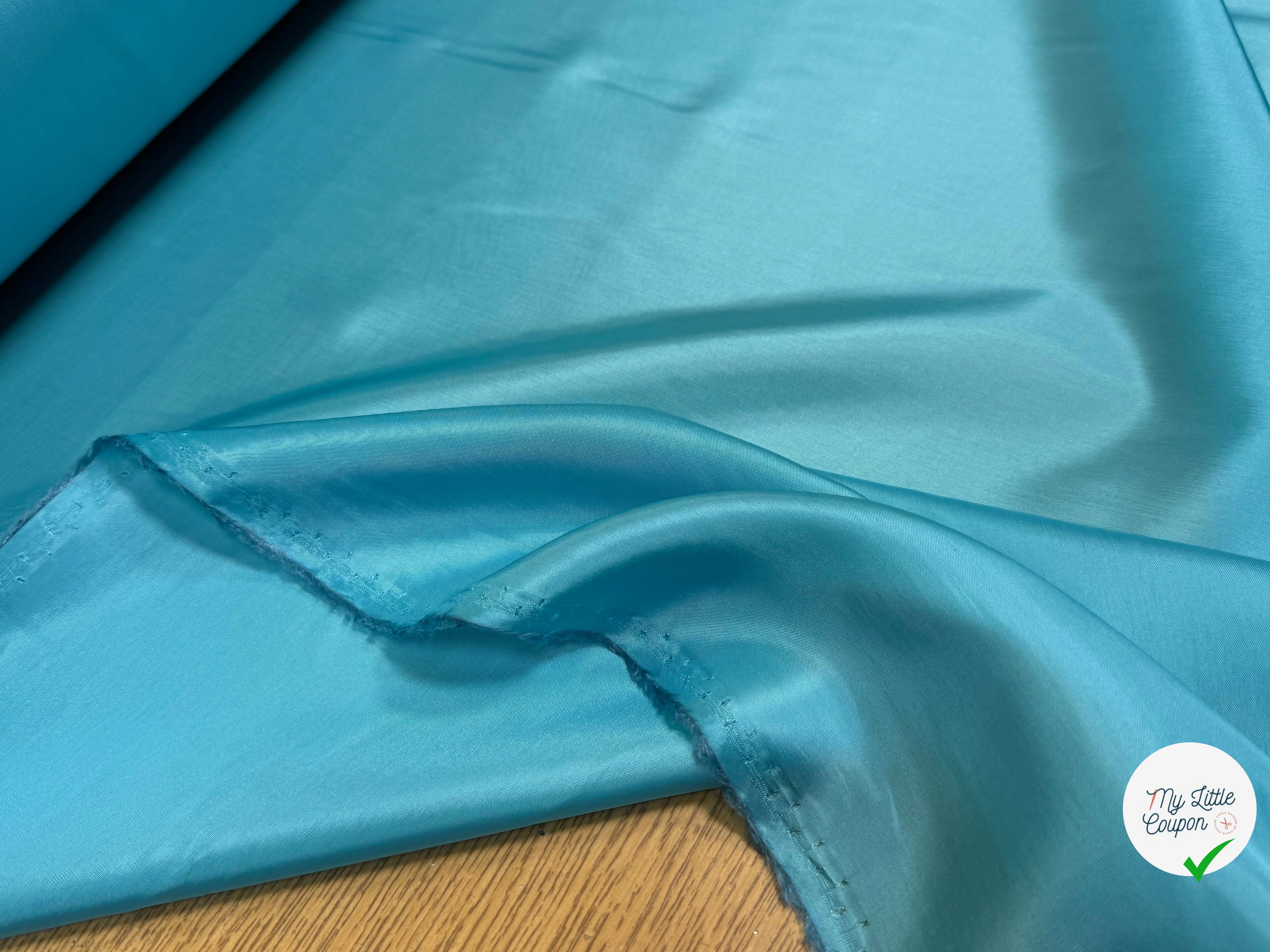 DOUBLURE ACETATE CUPRO TURQUOISE 62% ACETATE - My Little Coupon