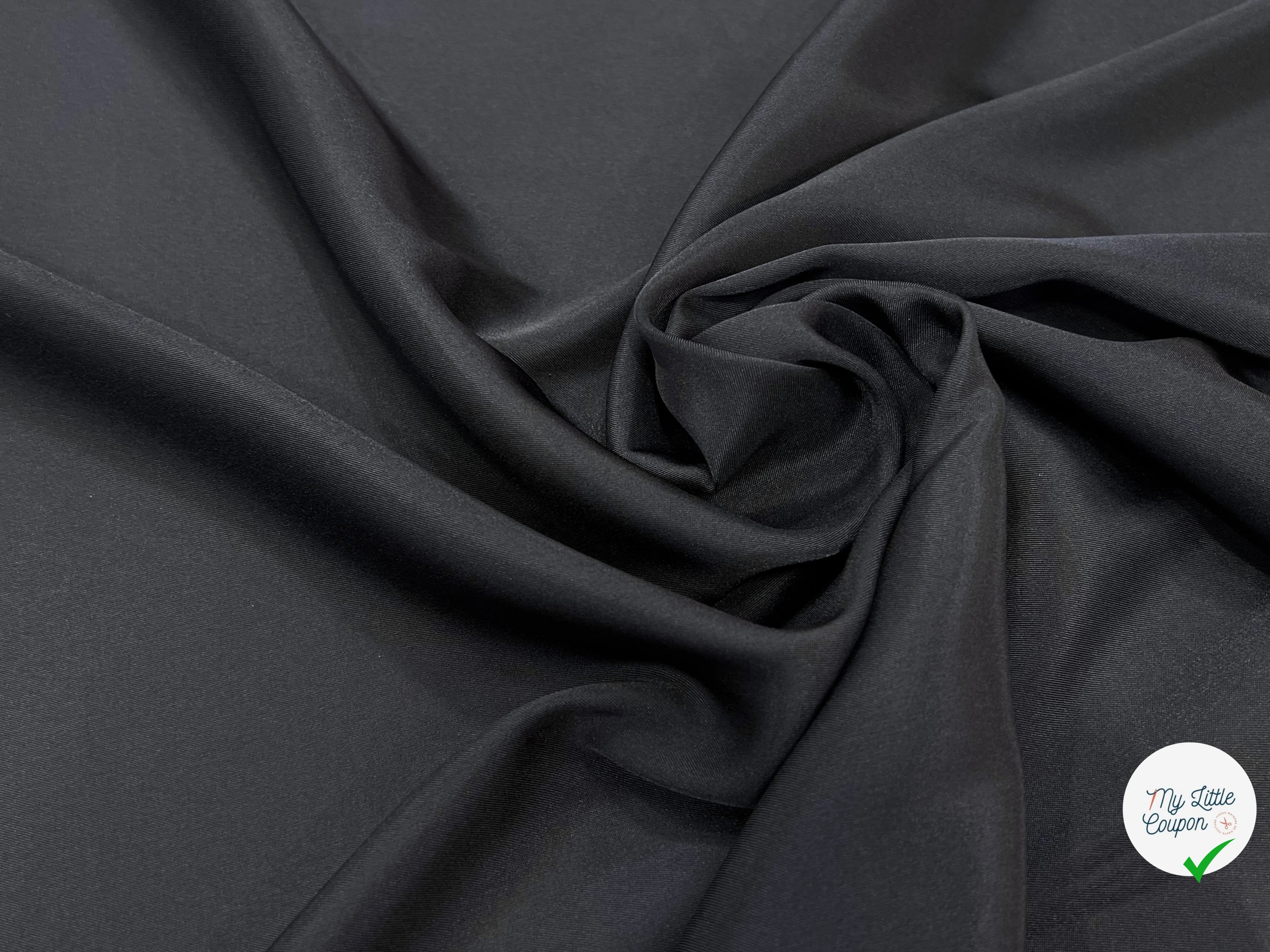 DOUBLURE ACÉTATE LEGEREMENT CRÉPÉE NOIR - My Little Coupon