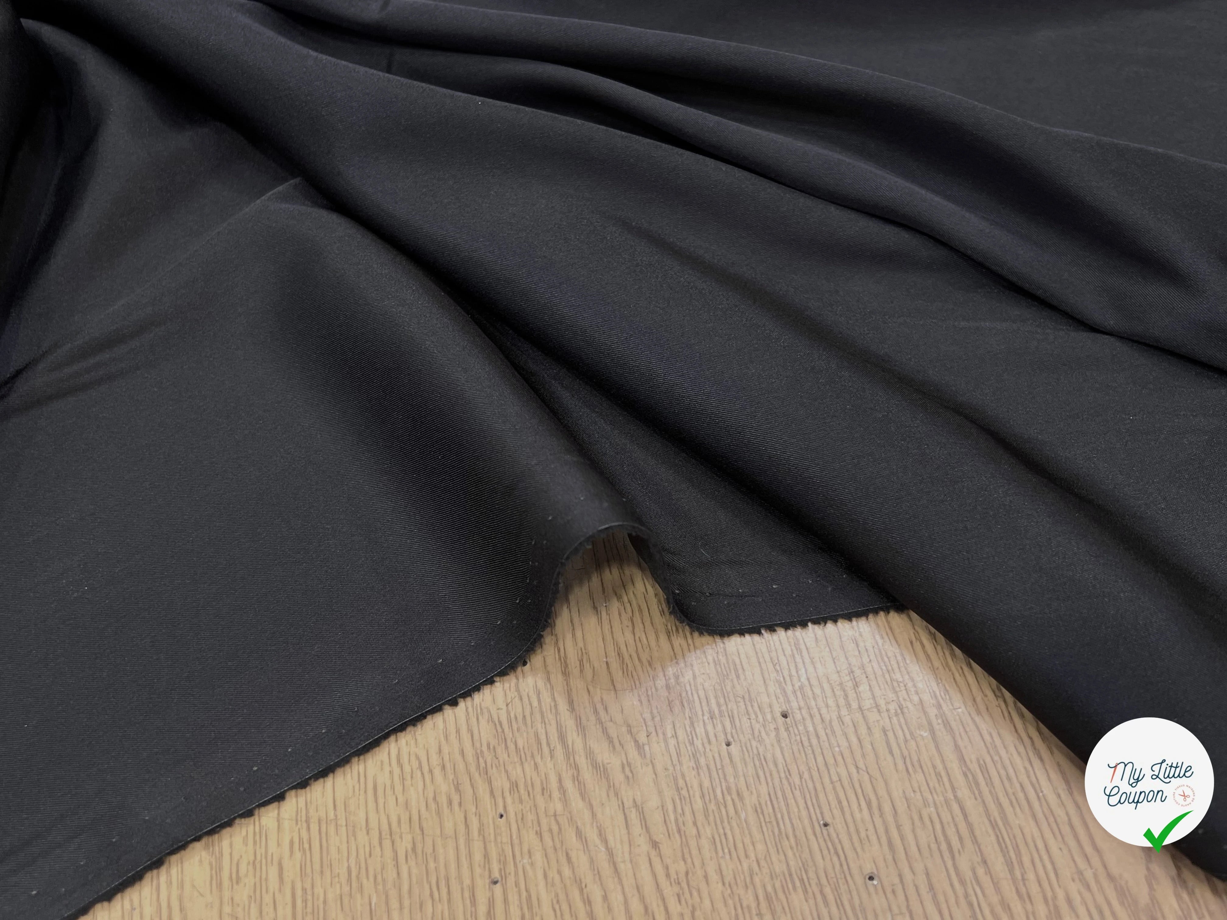 DOUBLURE ACÉTATE LEGEREMENT CRÉPÉE NOIR - My Little Coupon