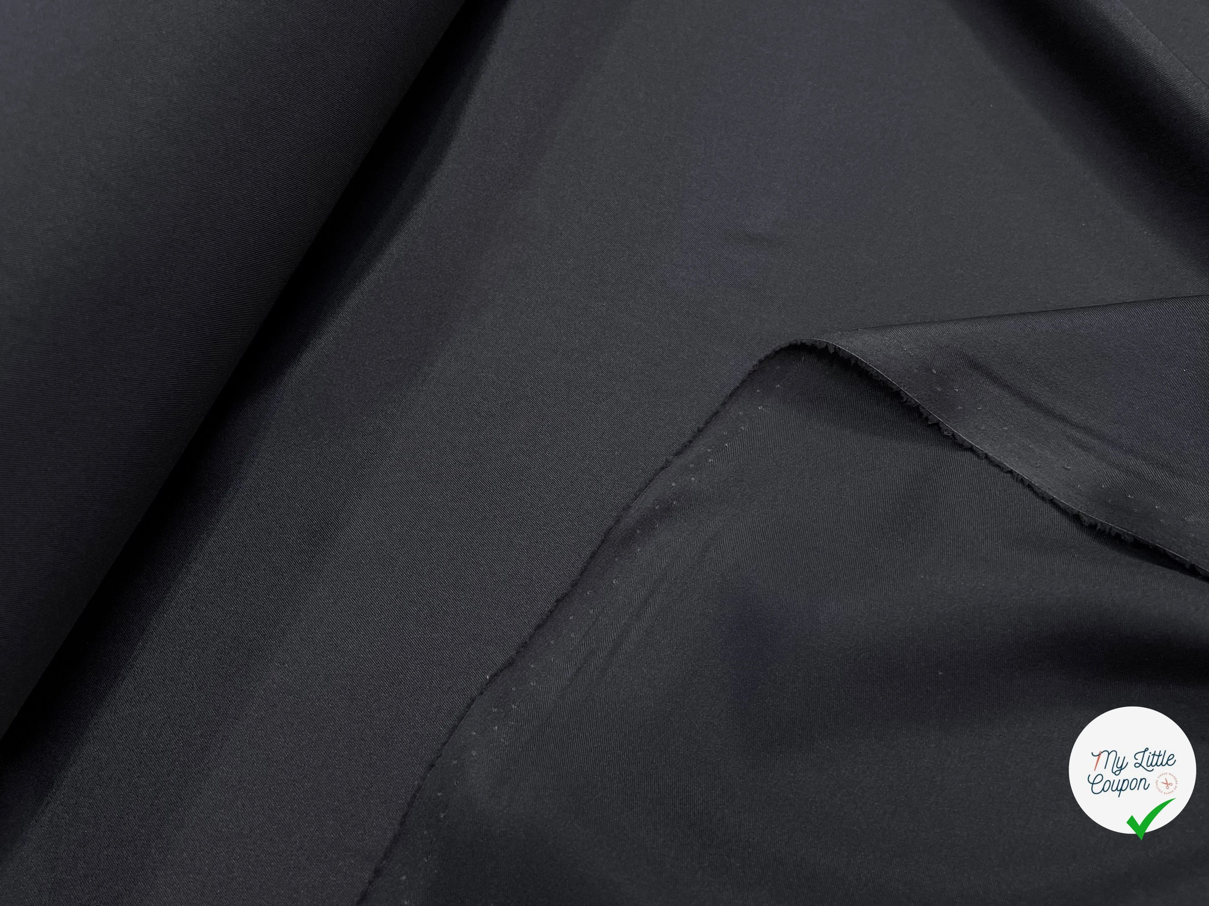 DOUBLURE ACÉTATE LEGEREMENT CRÉPÉE NOIR - My Little Coupon