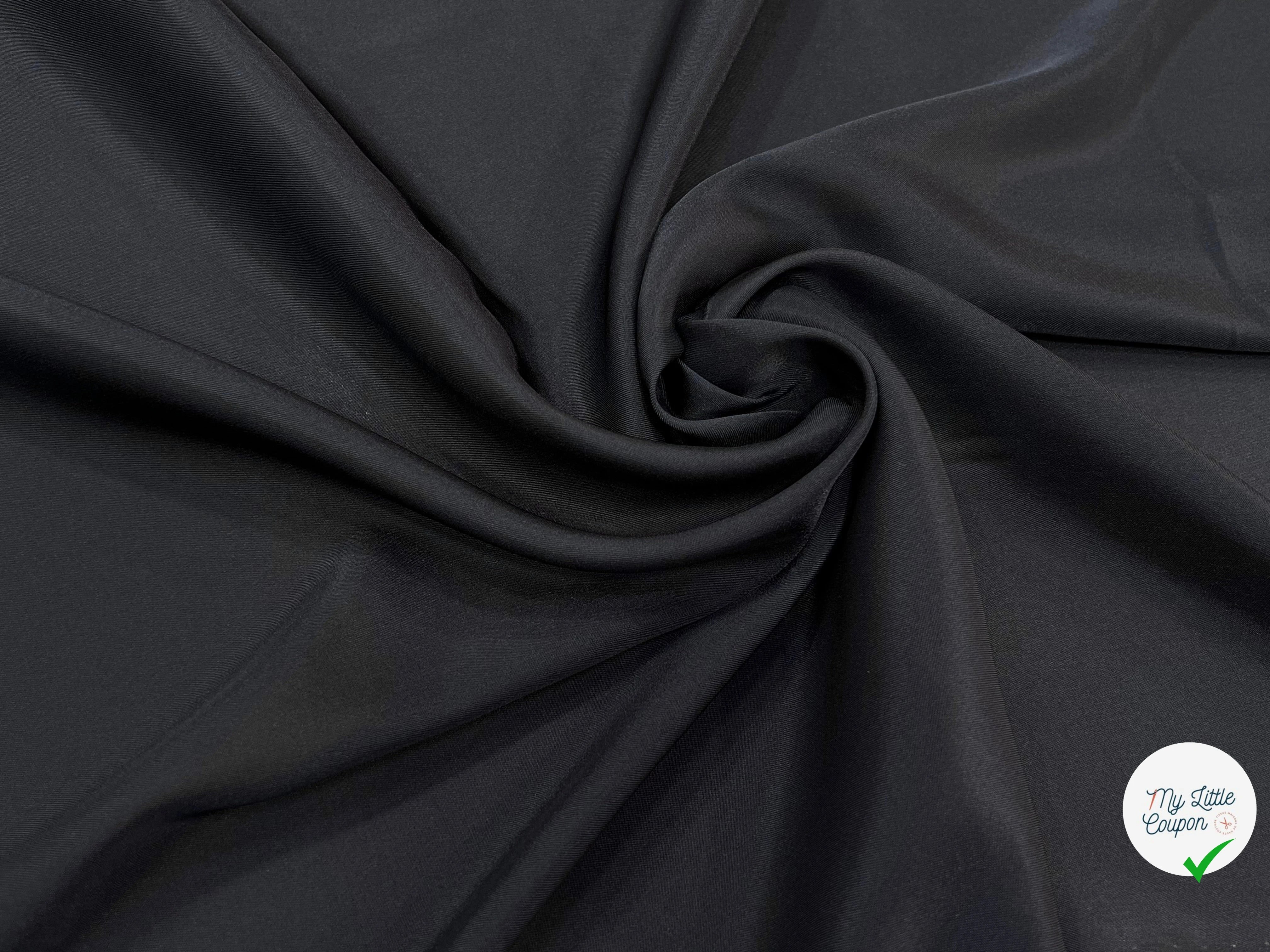 DOUBLURE ACÉTATE LEGEREMENT CRÉPÉE NOIR - My Little Coupon