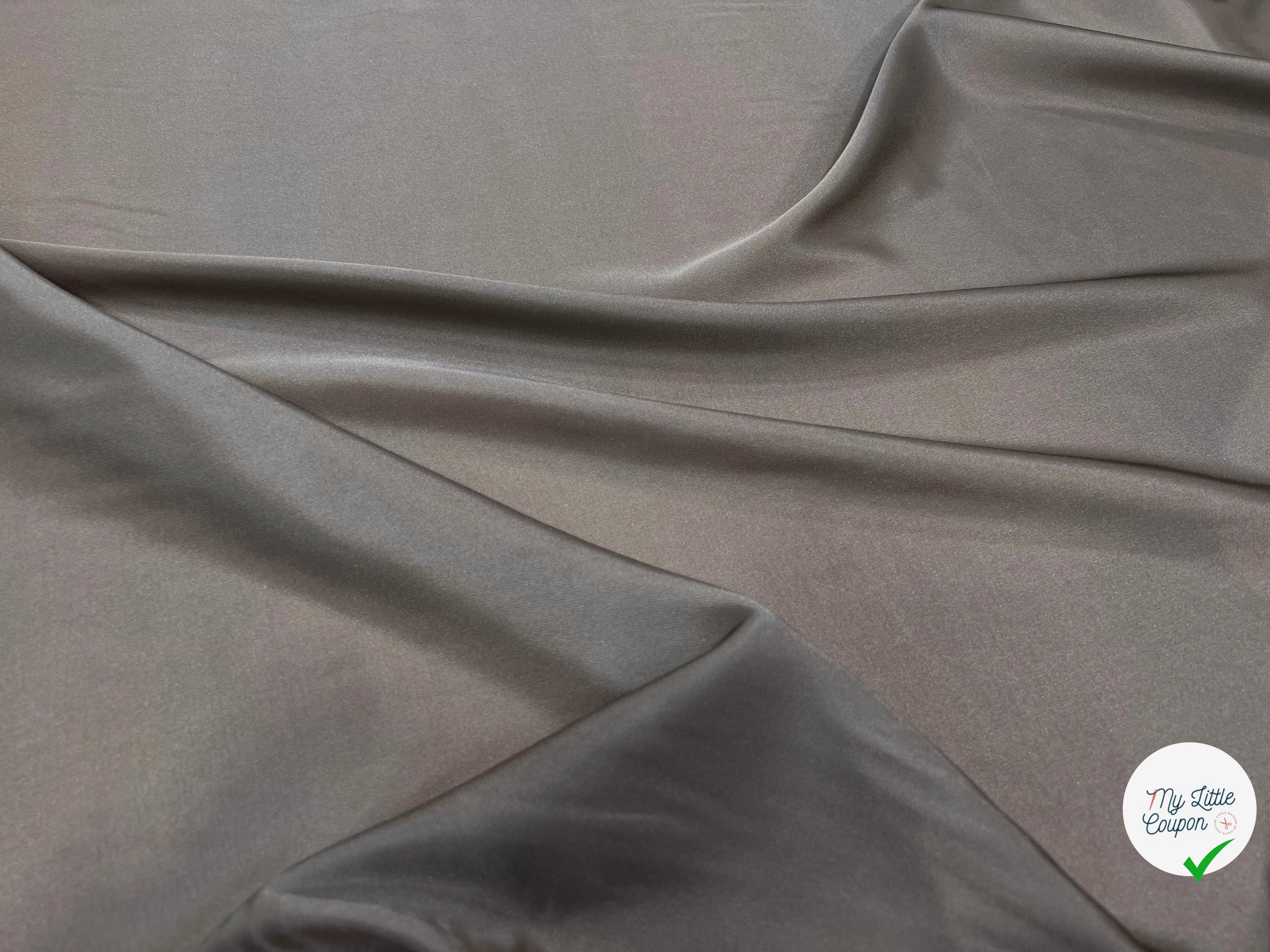 DOUBLURE ACÉTATE LEGEREMENT CRÉPÉE TAUPE - My Little Coupon