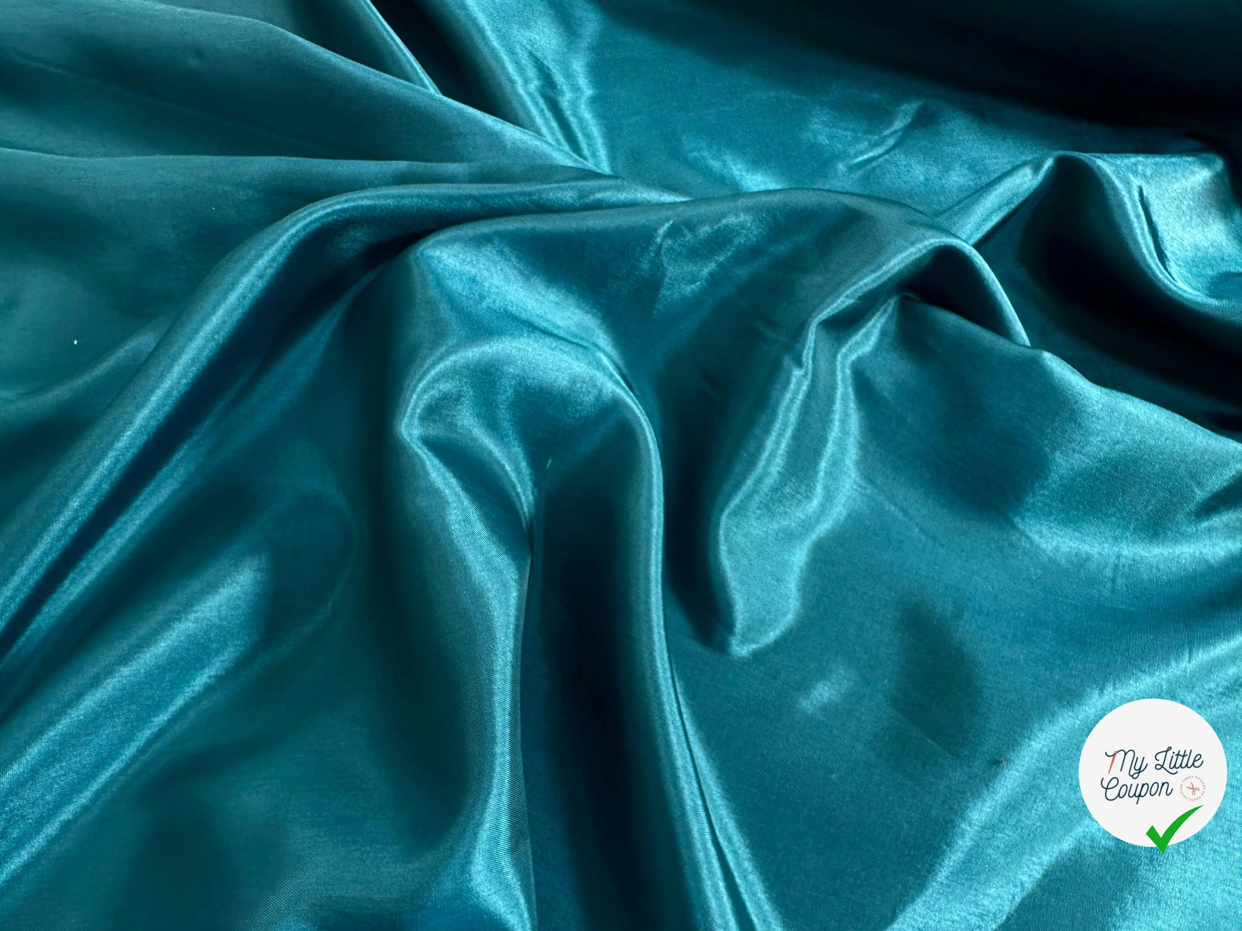 DOUBLURE ACETATE TAFFETAS BLEU CANARD - My Little Coupon