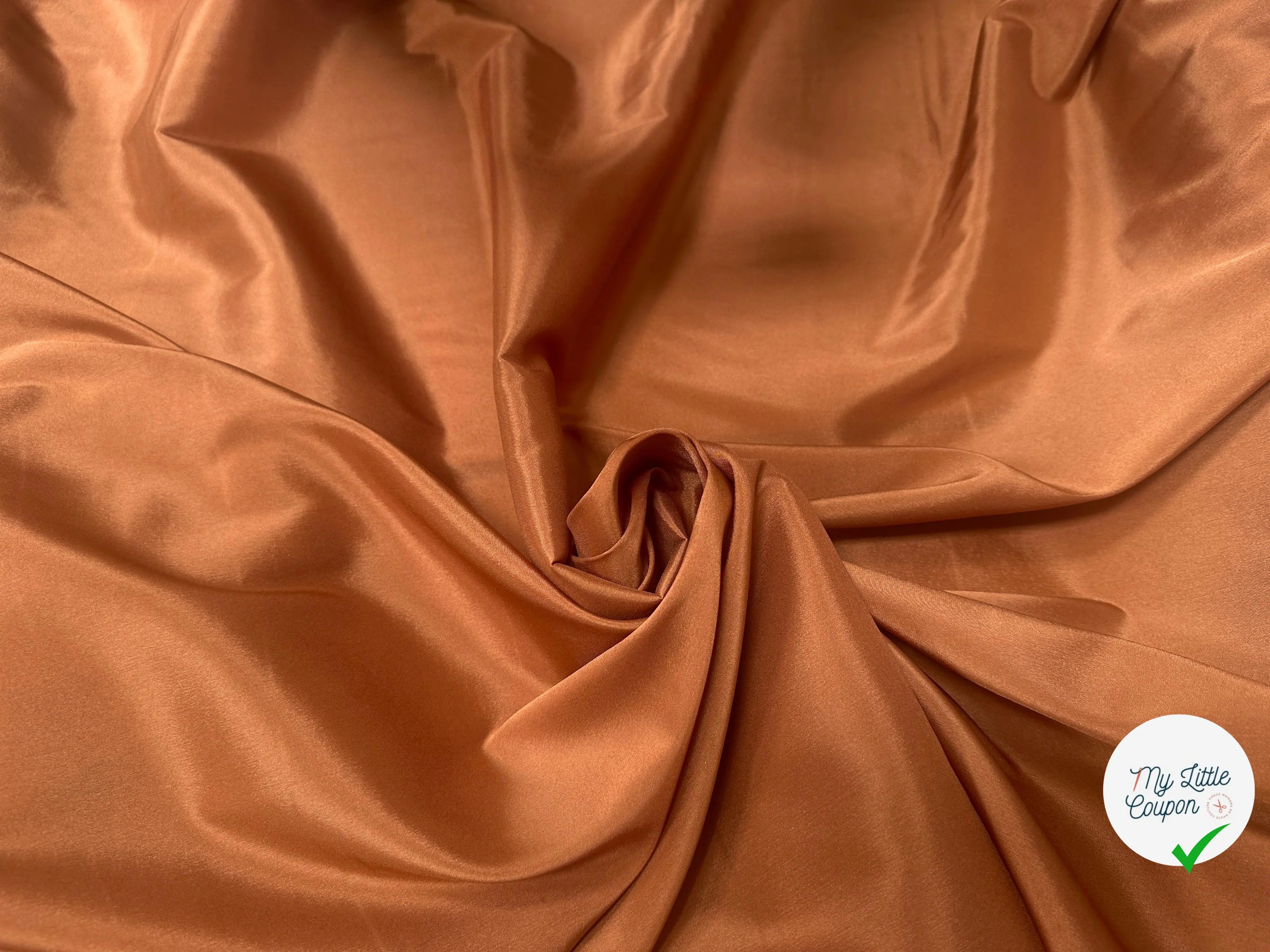 DOUBLURE ACETATE TAFFETAS CARAMEL - My Little Coupon