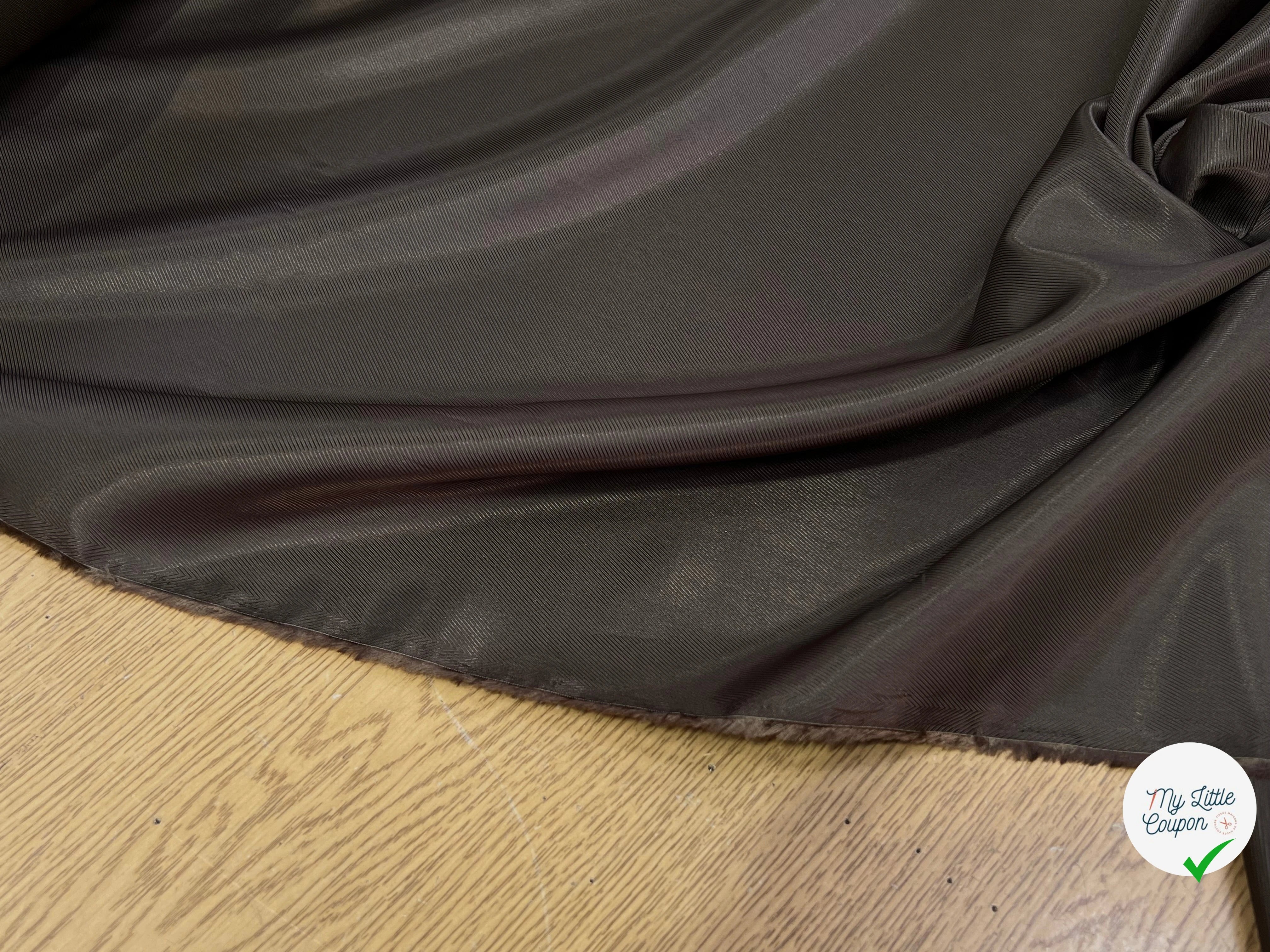 DOUBLURE ACÉTATE VISCOSE LÉGÈREMENT DRILL MARRON CLAIR FROIDE - My Little Coupon