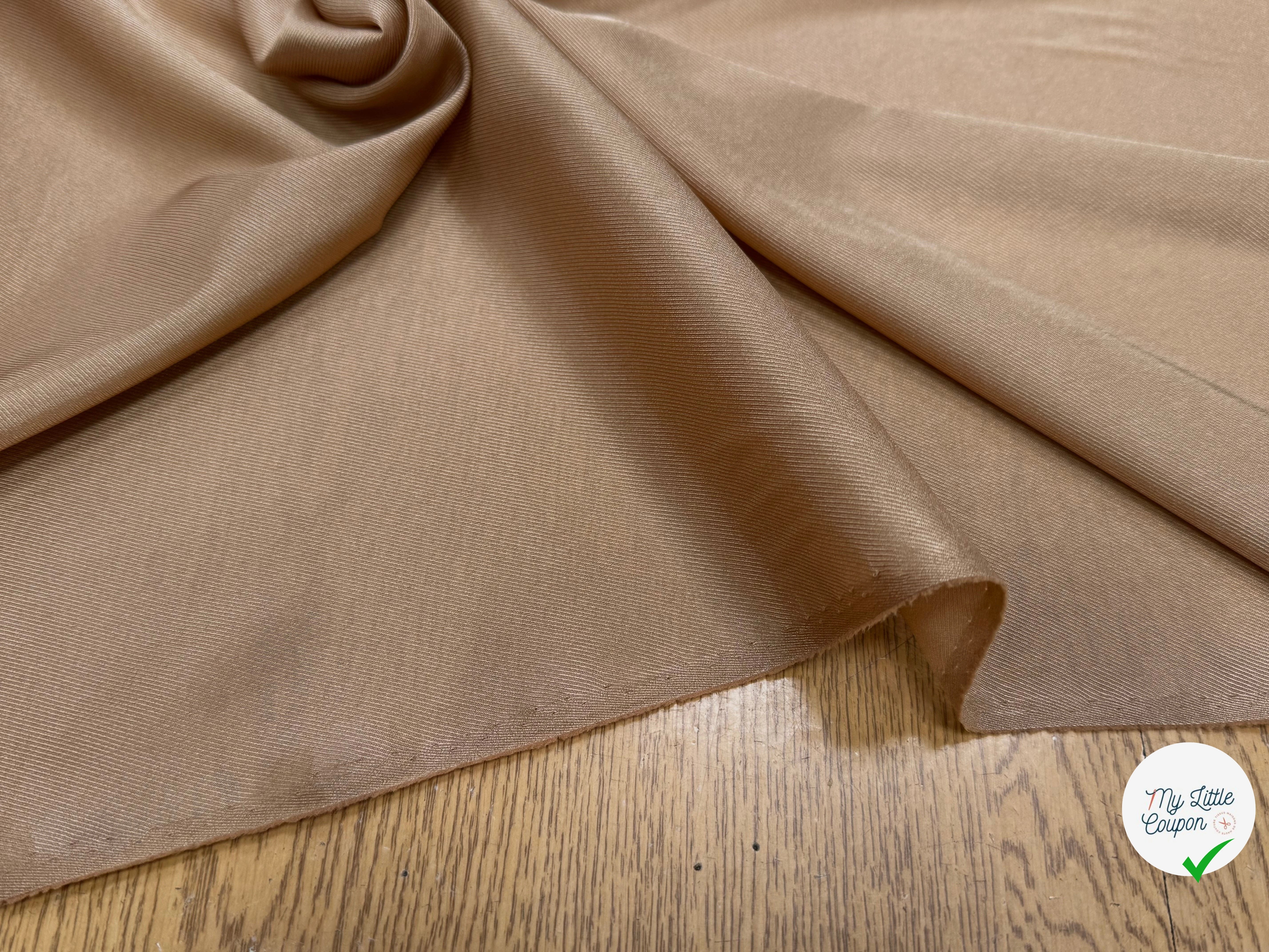 DOUBLURE BEIGE MARRONÉ LÉGÈREMENT SATINÉ 68% ACÉTATE - My Little Coupon