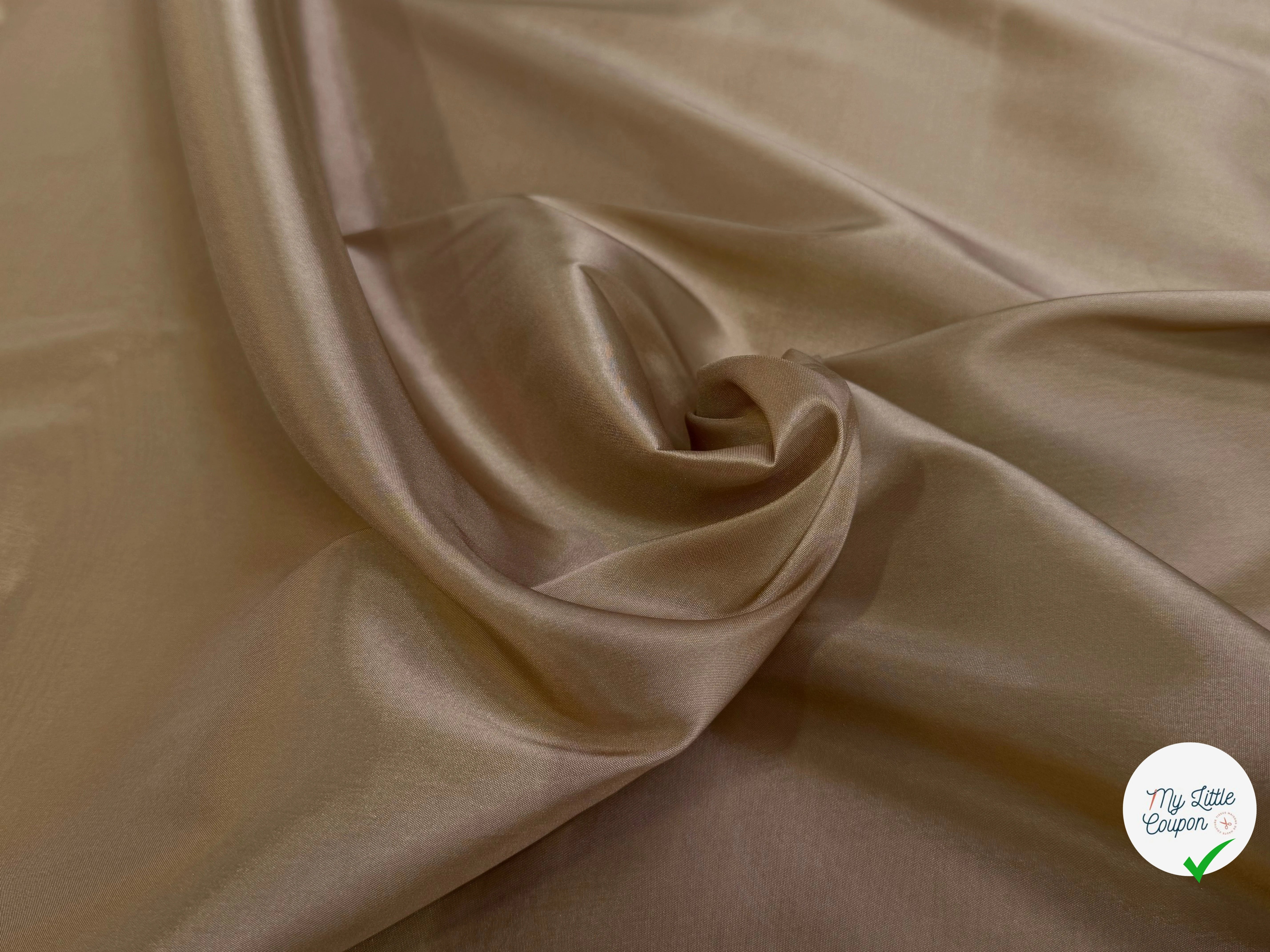 DOUBLURE BEIGE MARRONNÉ LÉGÈREMENT SATINÉE - My Little Coupon