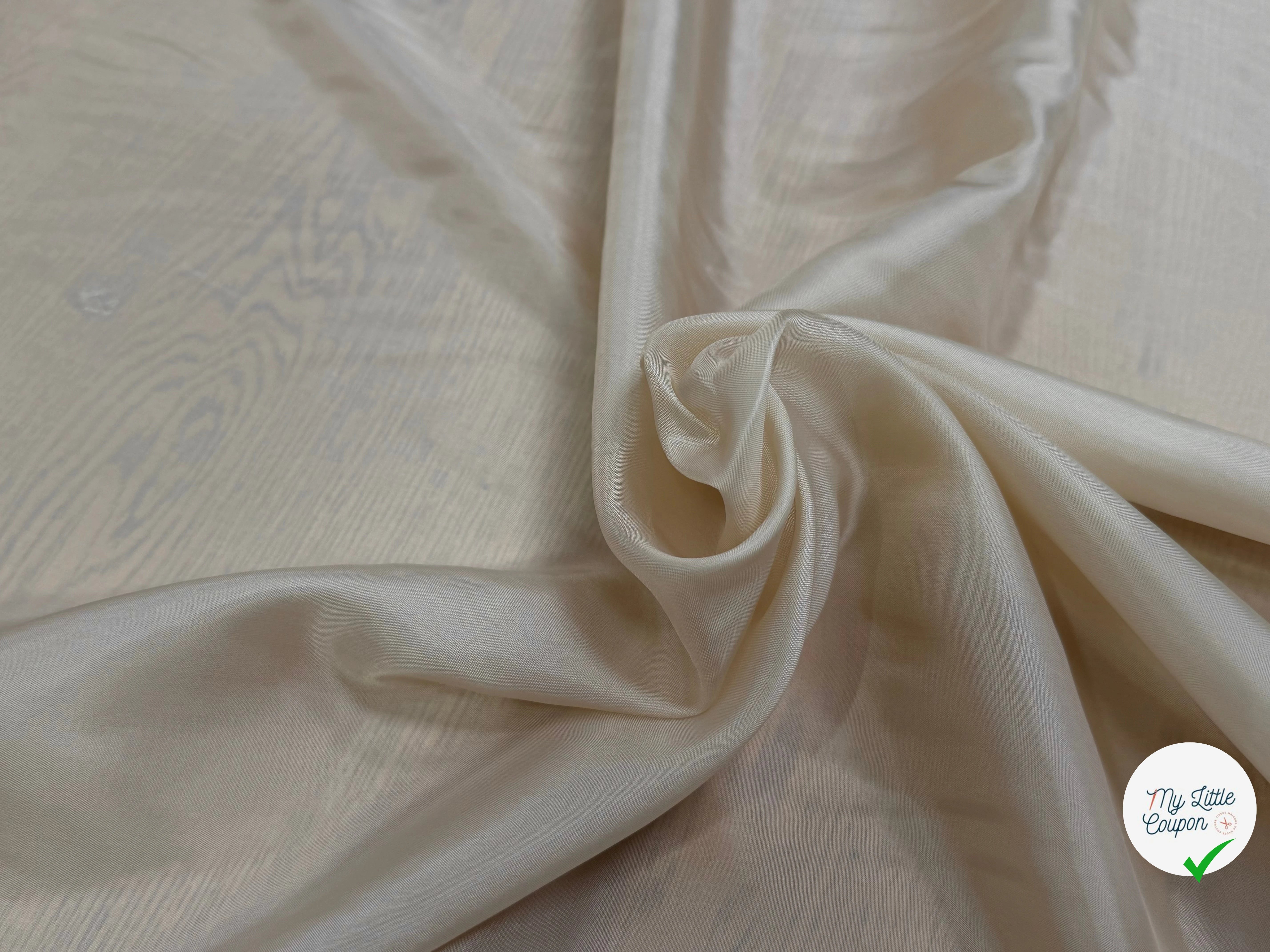 DOUBLURE BEMBERG CUPRO FINE ET FROIDE BEIGE VANILLÉ - My Little Coupon