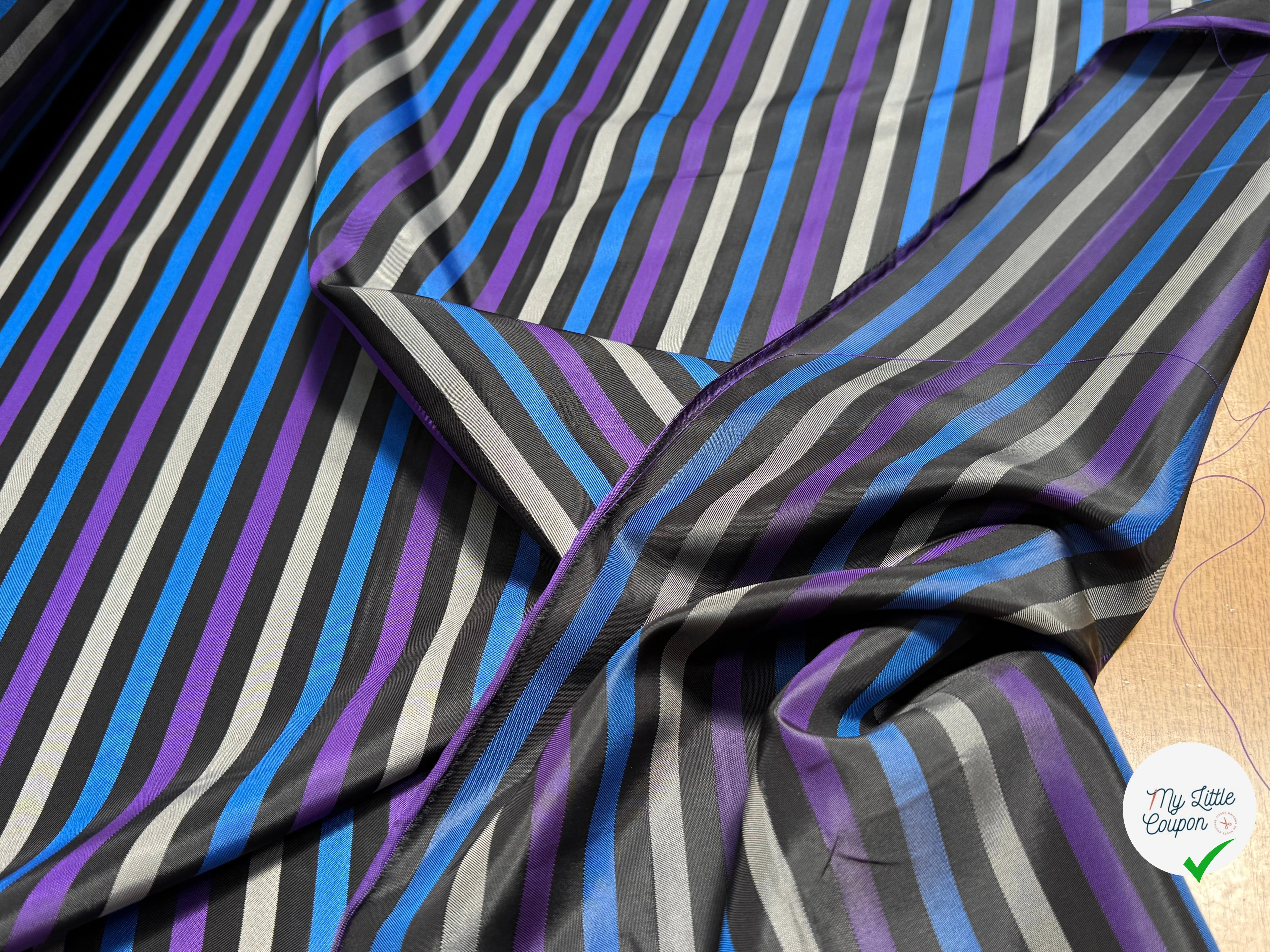 DOUBLURE CUPRO SUPERBE RAYURES MULTICOLORES - My Little Coupon