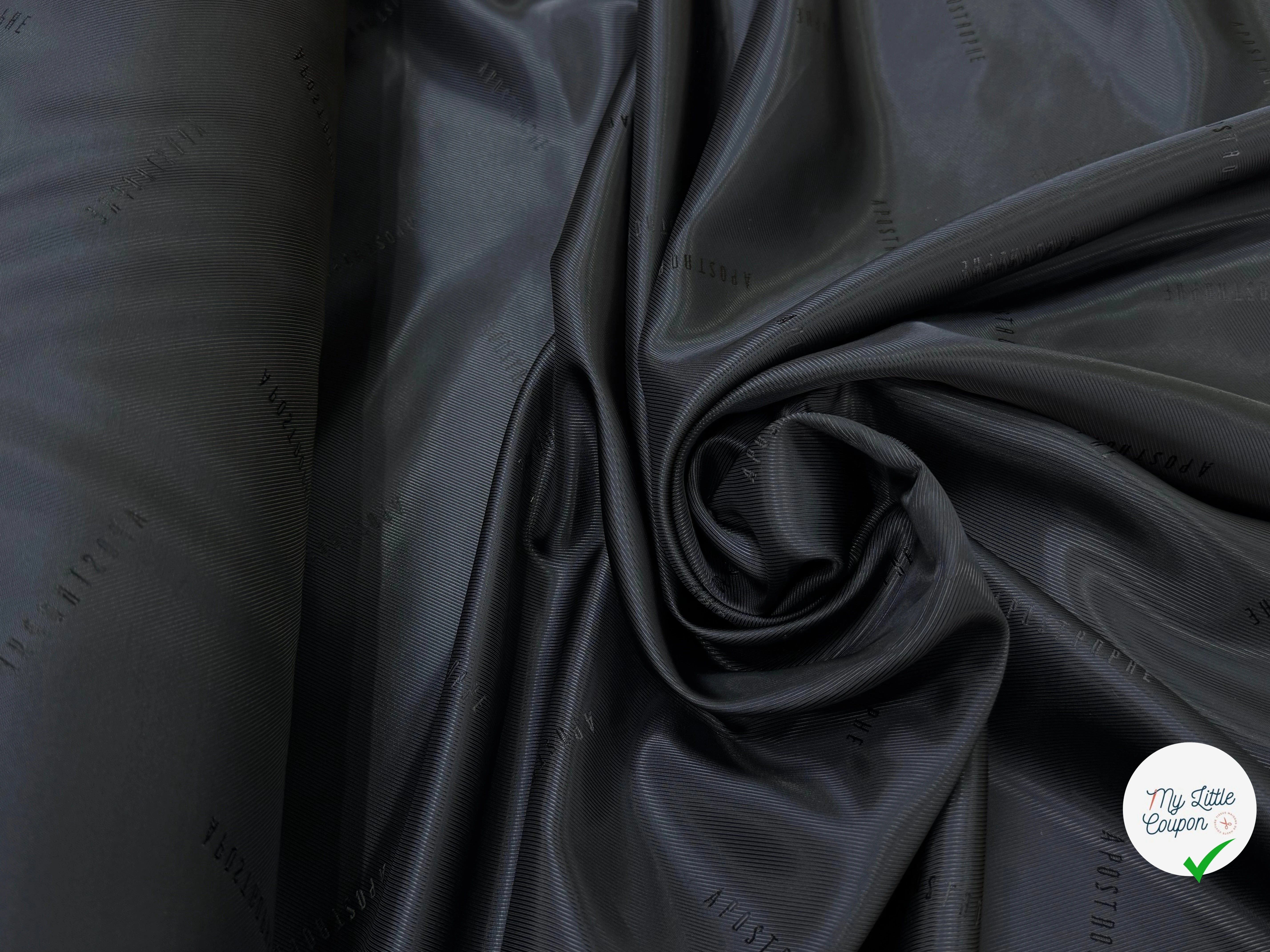 DOUBLURE DRILL 100% VISCOSE NOIRE #APOSTROPHE - My Little Coupon