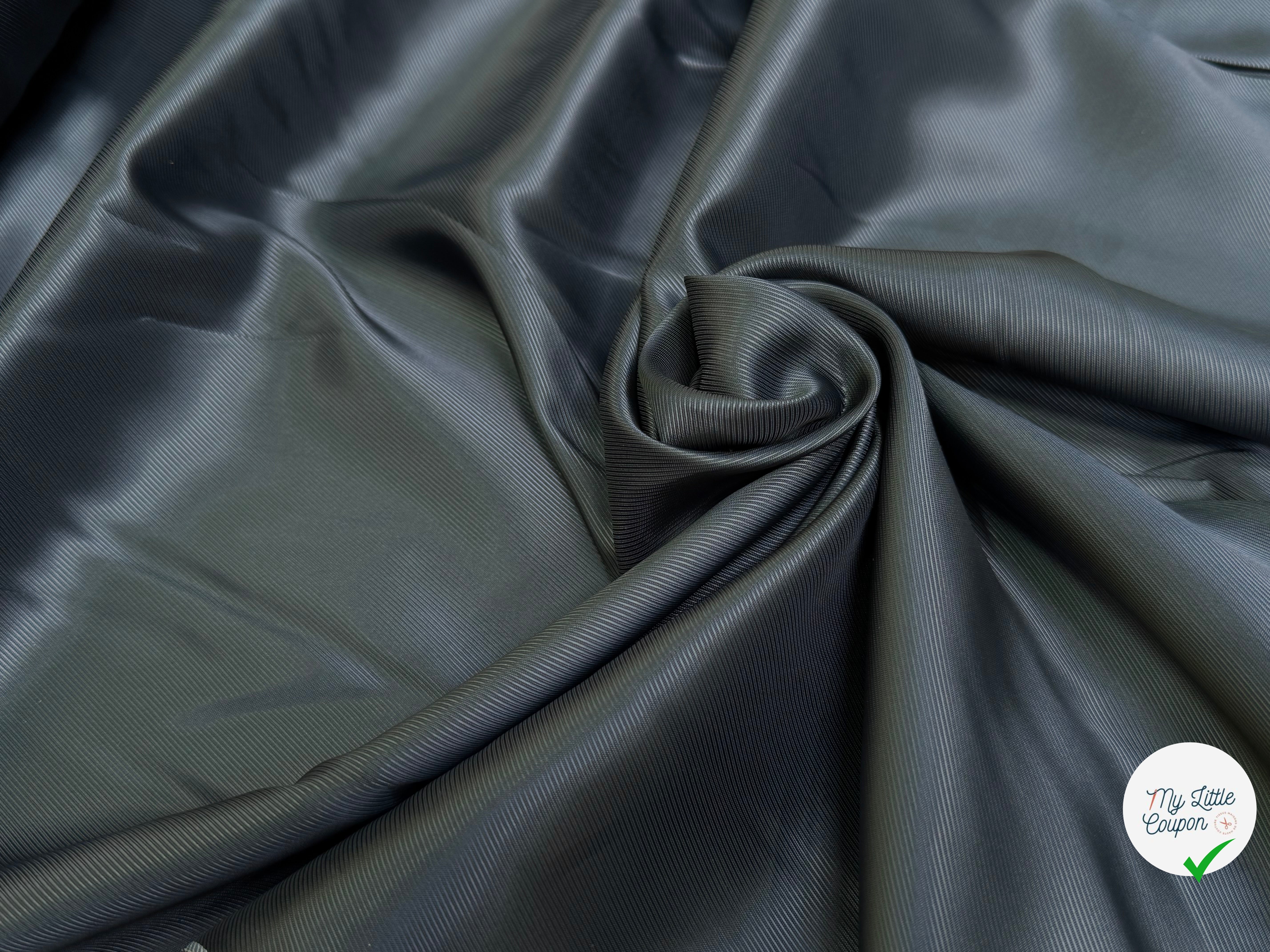 DOUBLURE DRILL FROIDE ACETATE VISCOSE GRIS ARGENTÉ - My Little Coupon