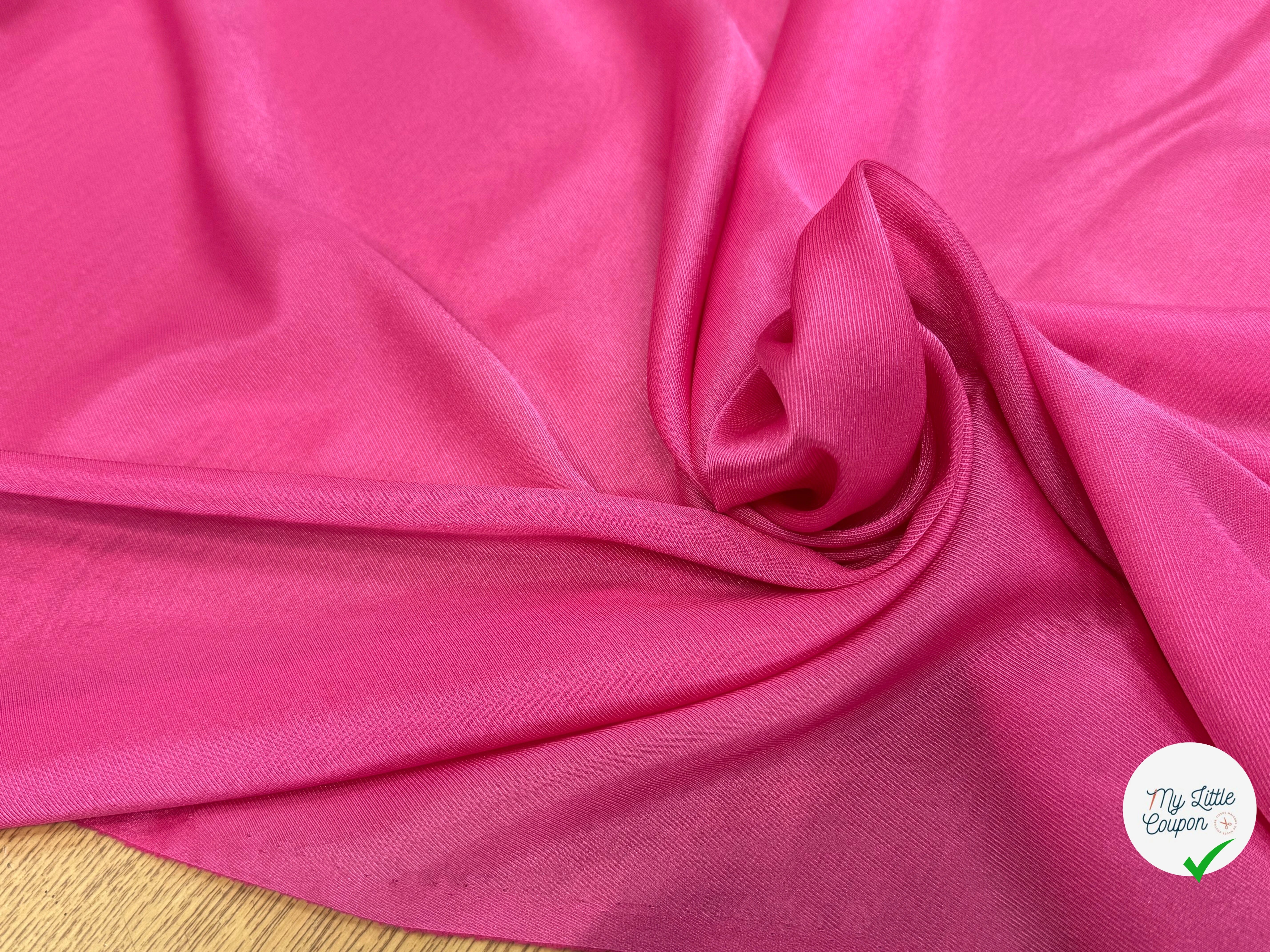 DOUBLURE ÉFFET DRILL FLUIDE ROSE BONBON - My Little Coupon