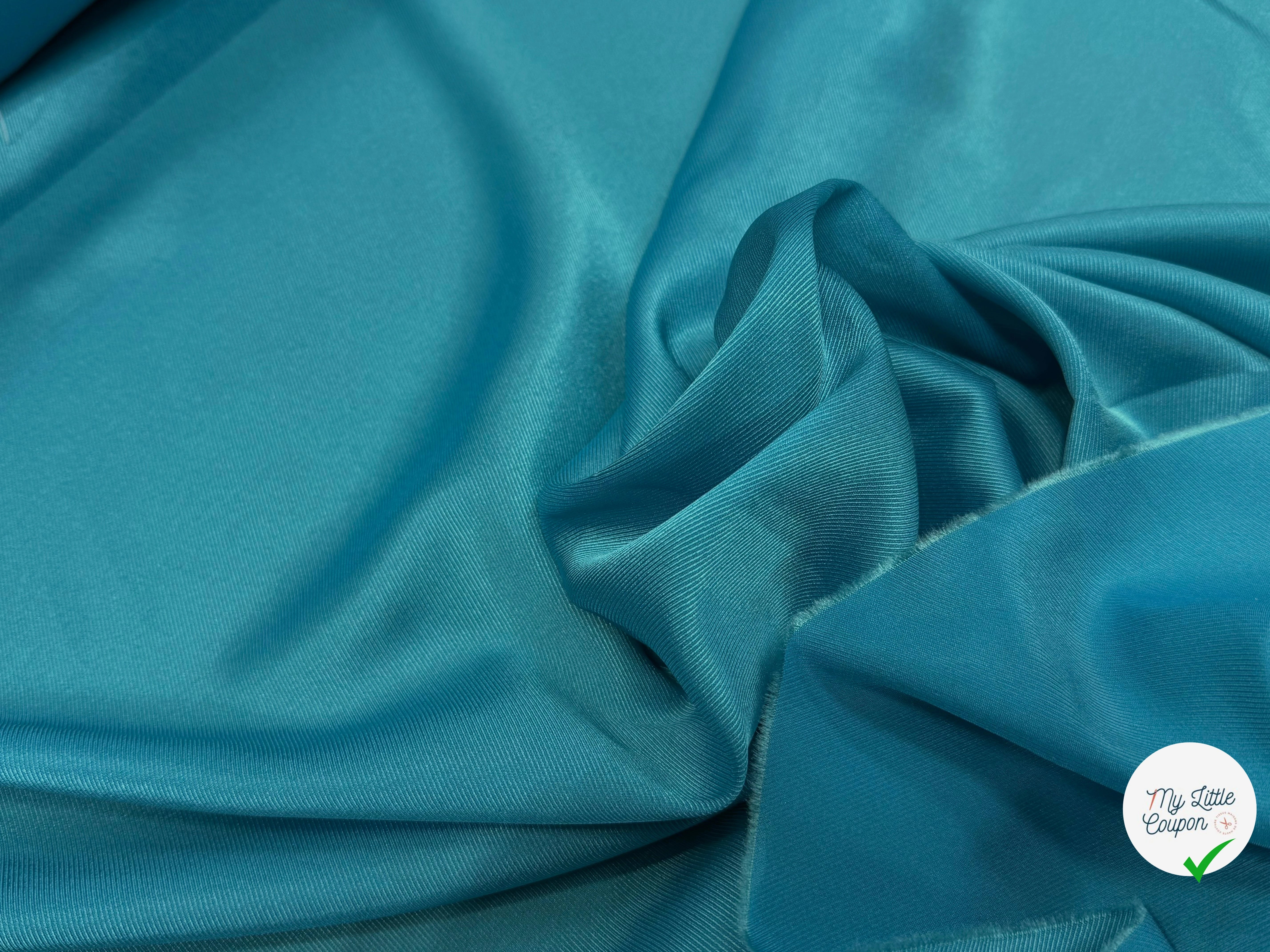 DOUBLURE ÉFFET DRILL FLUIDE TURQUOISE - My Little Coupon