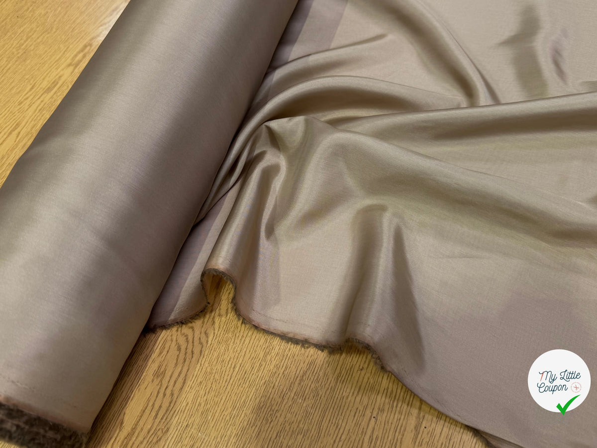 DOUBLURE FINE ET LISSE 62% ACETATE 38% CUPRO BEIGE MARRONNÉ - My Little Coupon