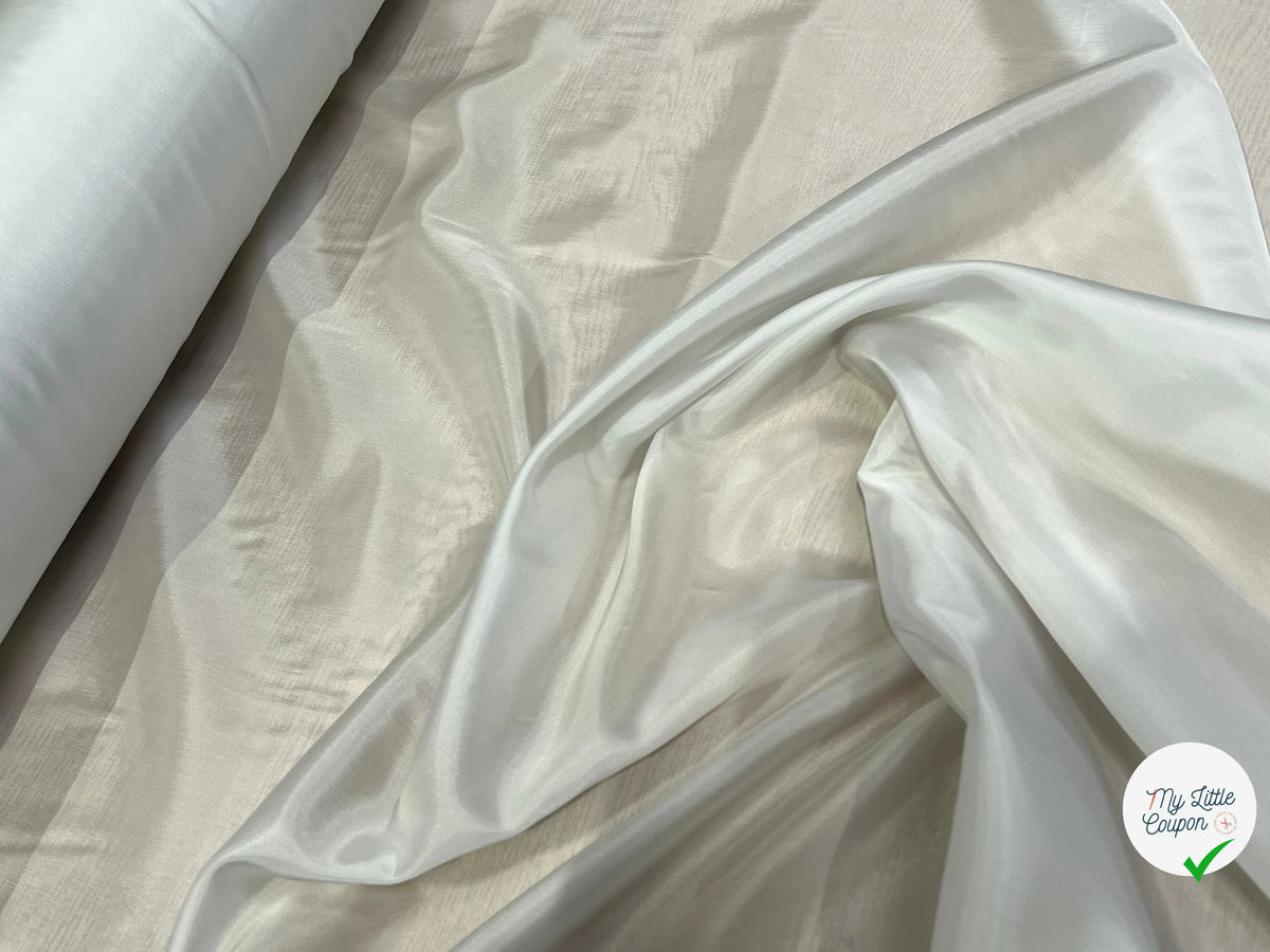 DOUBLURE FINE ET LISSE 62% ACETATE 38% CUPRO BLANC CASSÉ - My Little Coupon