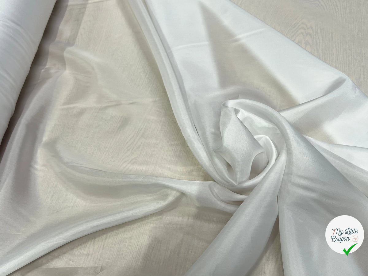 DOUBLURE FINE ET LISSE 62% ACETATE 38% CUPRO BLANC - My Little Coupon