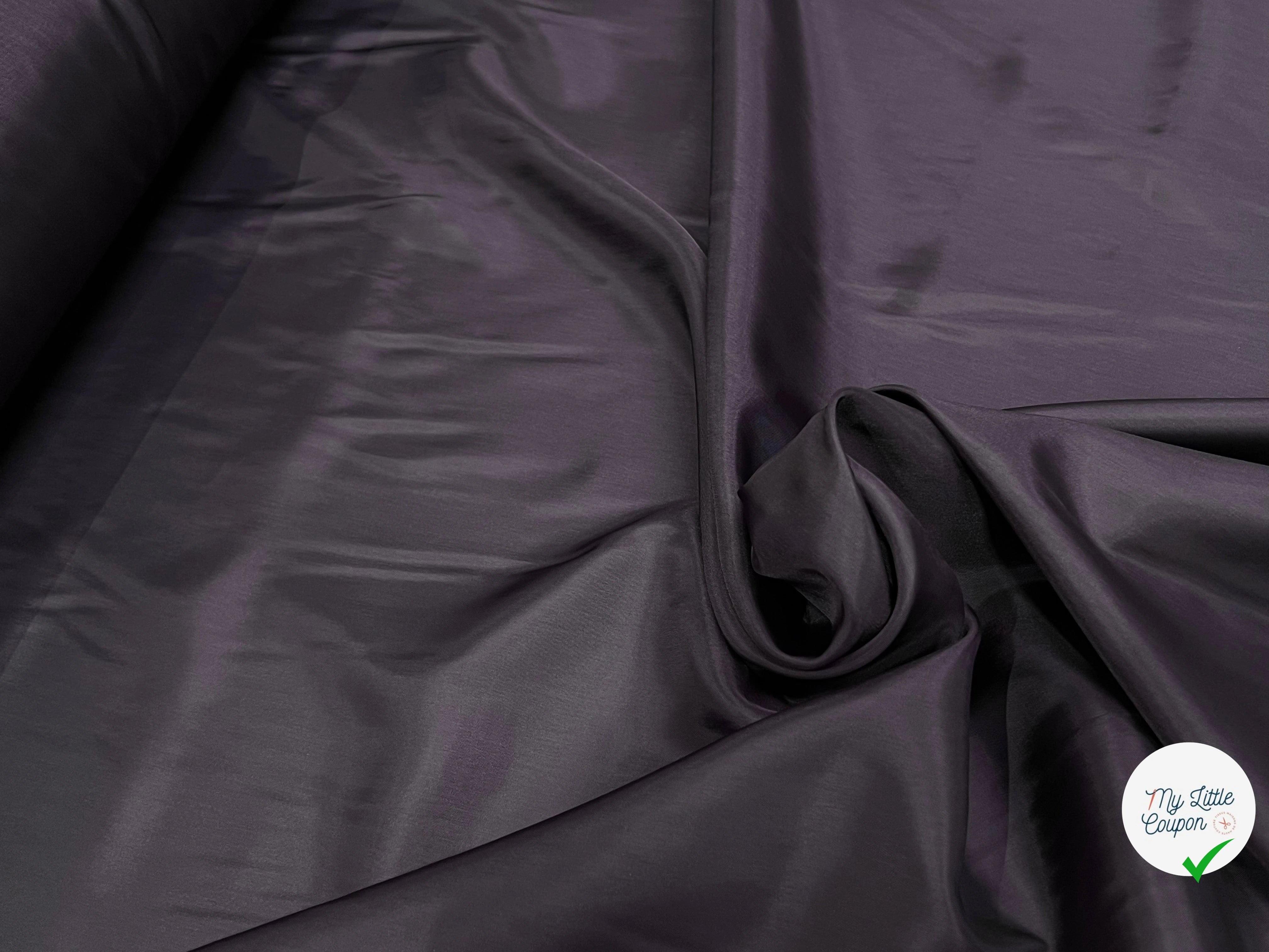 DOUBLURE FINE ET LISSE 62% ACETATE 38% CUPRO MARRON AUBERGINE - My Little Coupon
