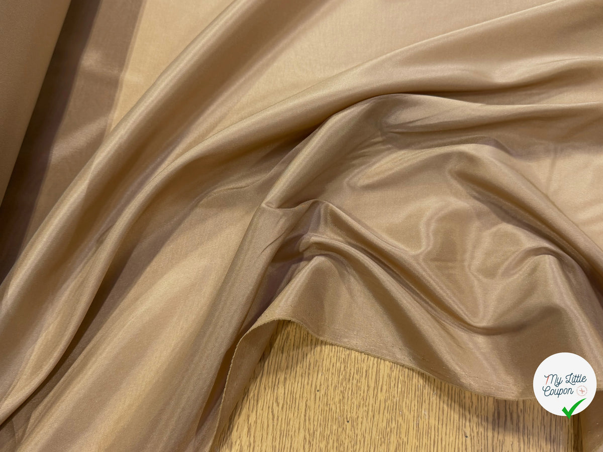 DOUBLURE FINE LÉGÈREMENT SATINÉE ET STRETCH BEIGE TAUPE - My Little Coupon