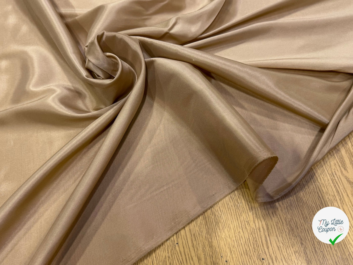 DOUBLURE FINE LÉGÈREMENT SATINÉE ET STRETCH BEIGE TAUPE - My Little Coupon
