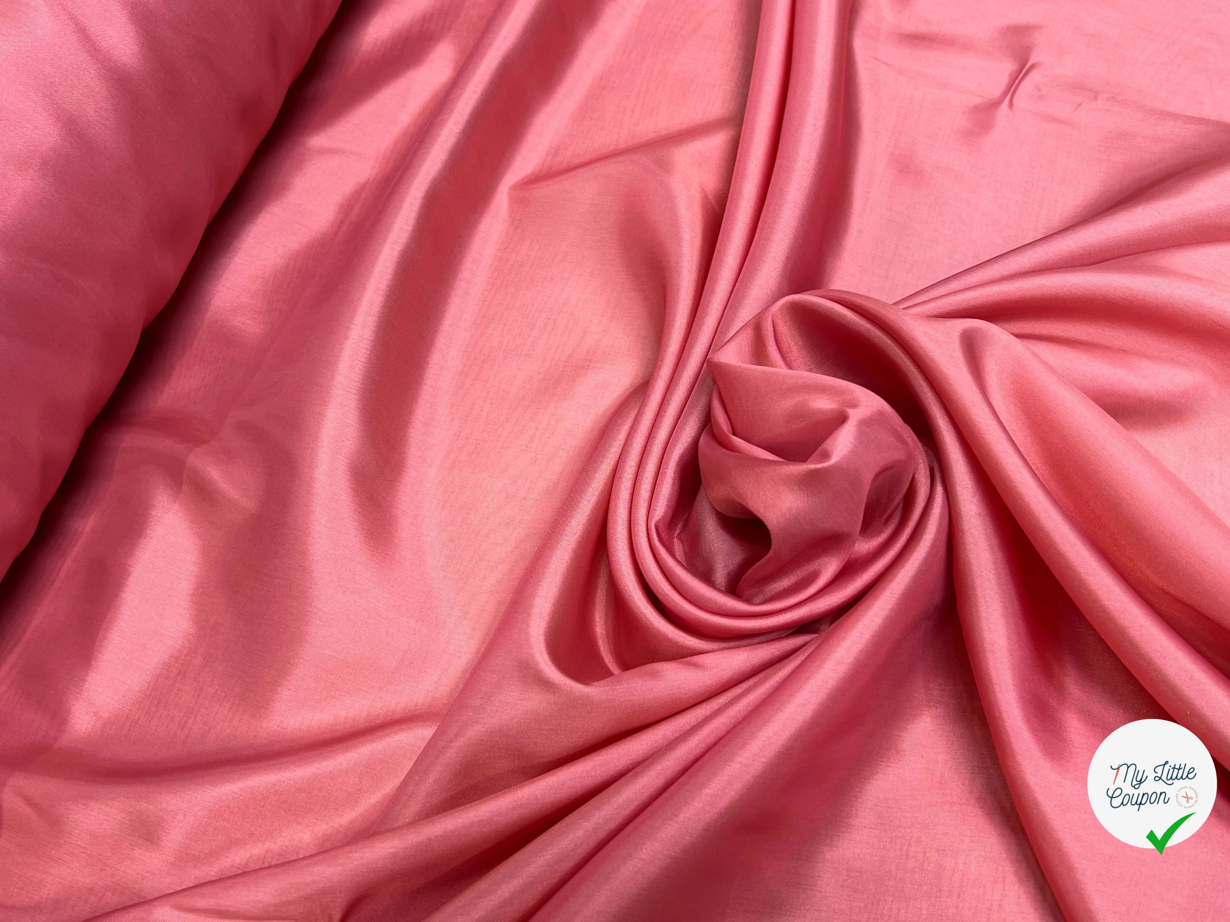 DOUBLURE FINE SATINÉE ROSE PÊCHE 62% ACETATE - My Little Coupon