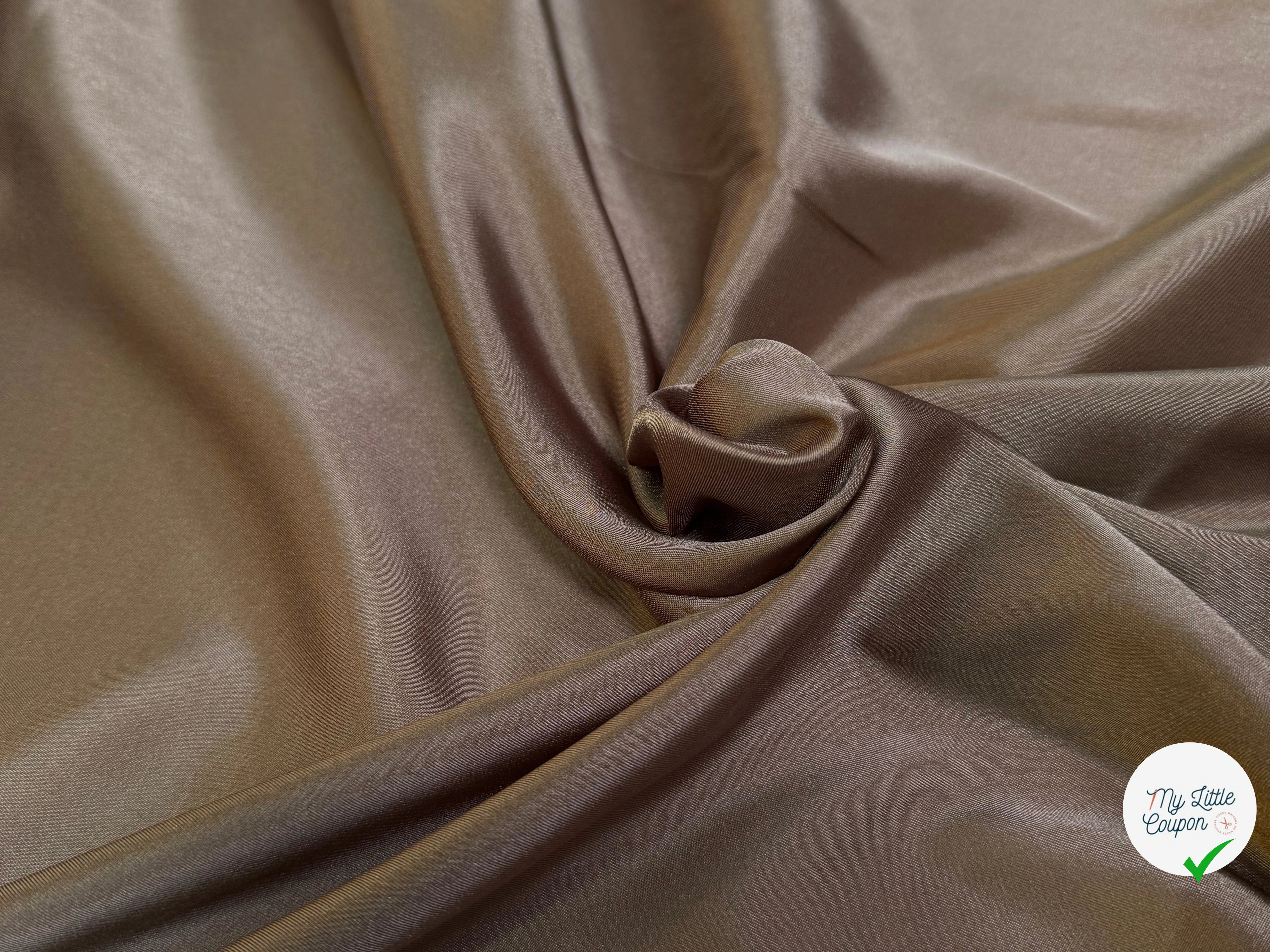 DOUBLURE FLUIDE 68% ACETATE LÉGÈREMENT SATINÉE MARRON CARAMEL - My Little Coupon