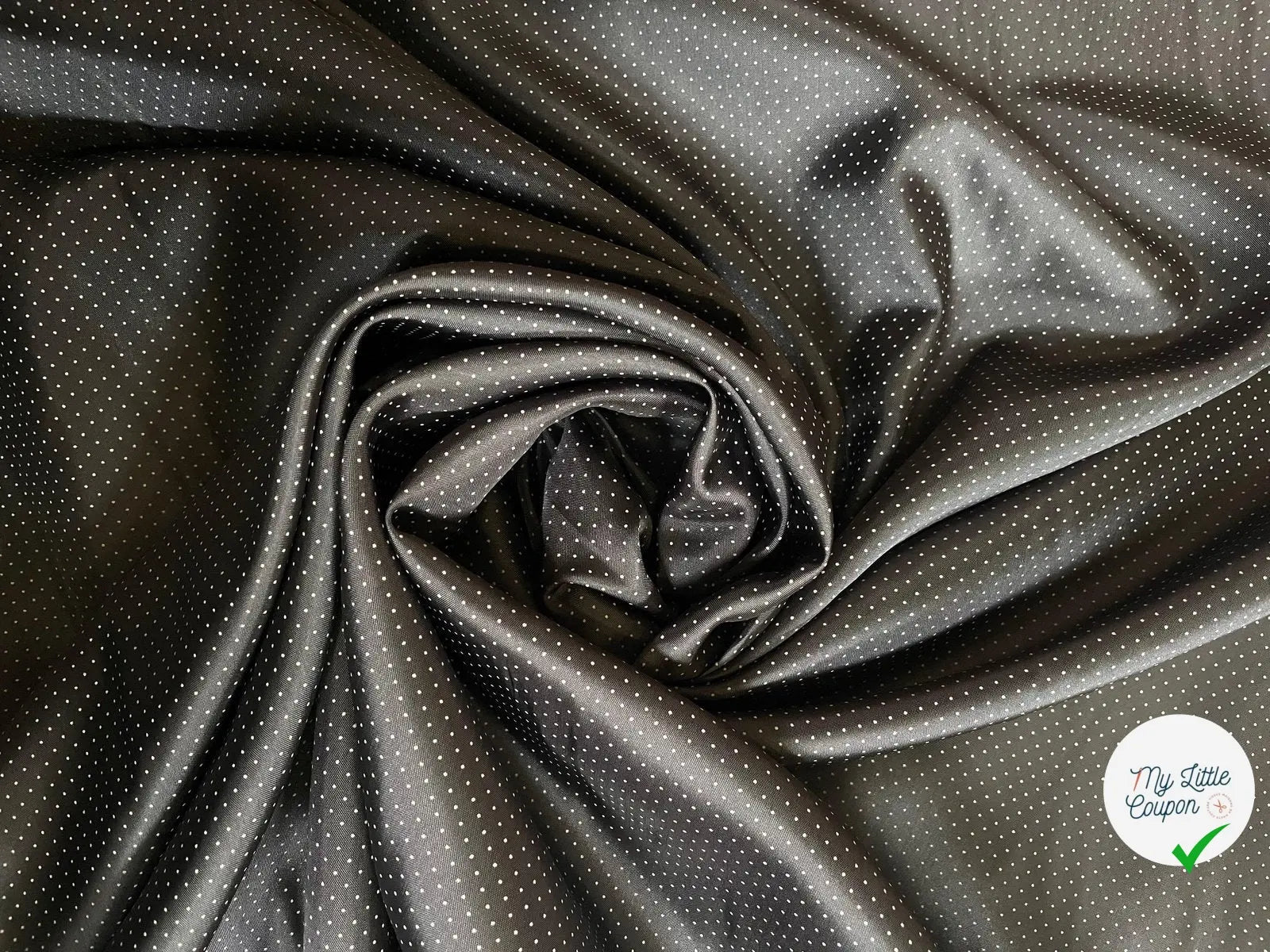 DOUBLURE GRIS ANTHRACITE PETIT POIS ÉCRU - My Little Coupon - tissu - coudre