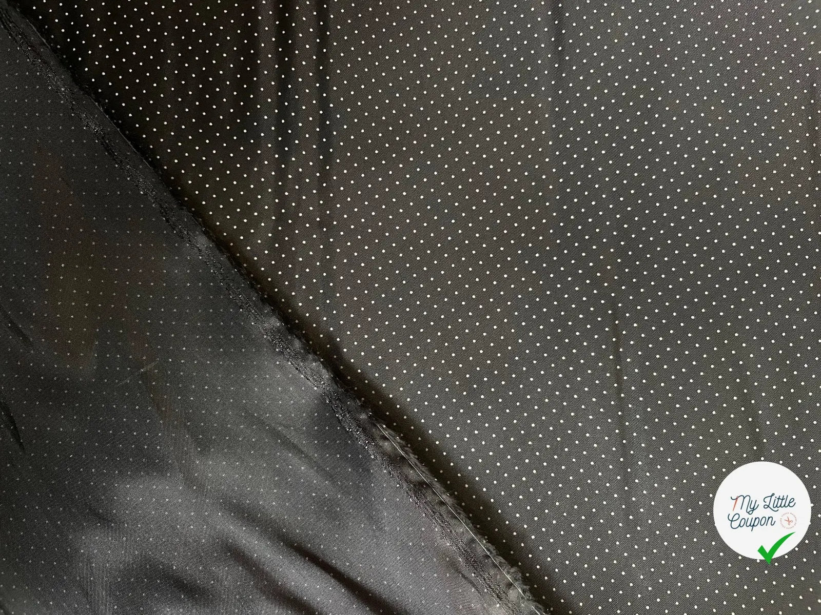DOUBLURE GRIS ANTHRACITE PETIT POIS ÉCRU - My Little Coupon - tissu - coudre
