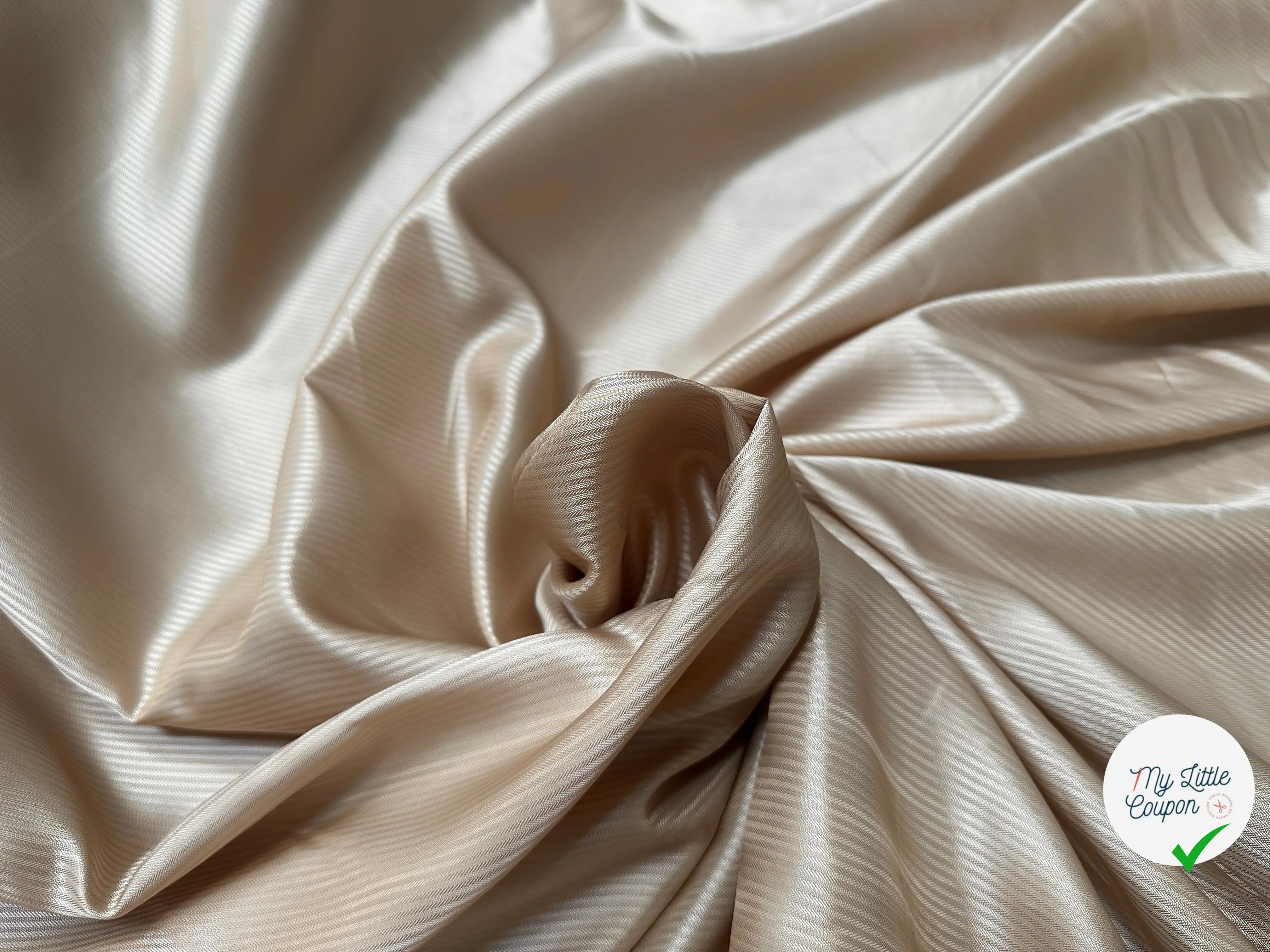 DOUBLURE JACQUARD RAYURES CAFÉ CRÈME - My Little Coupon