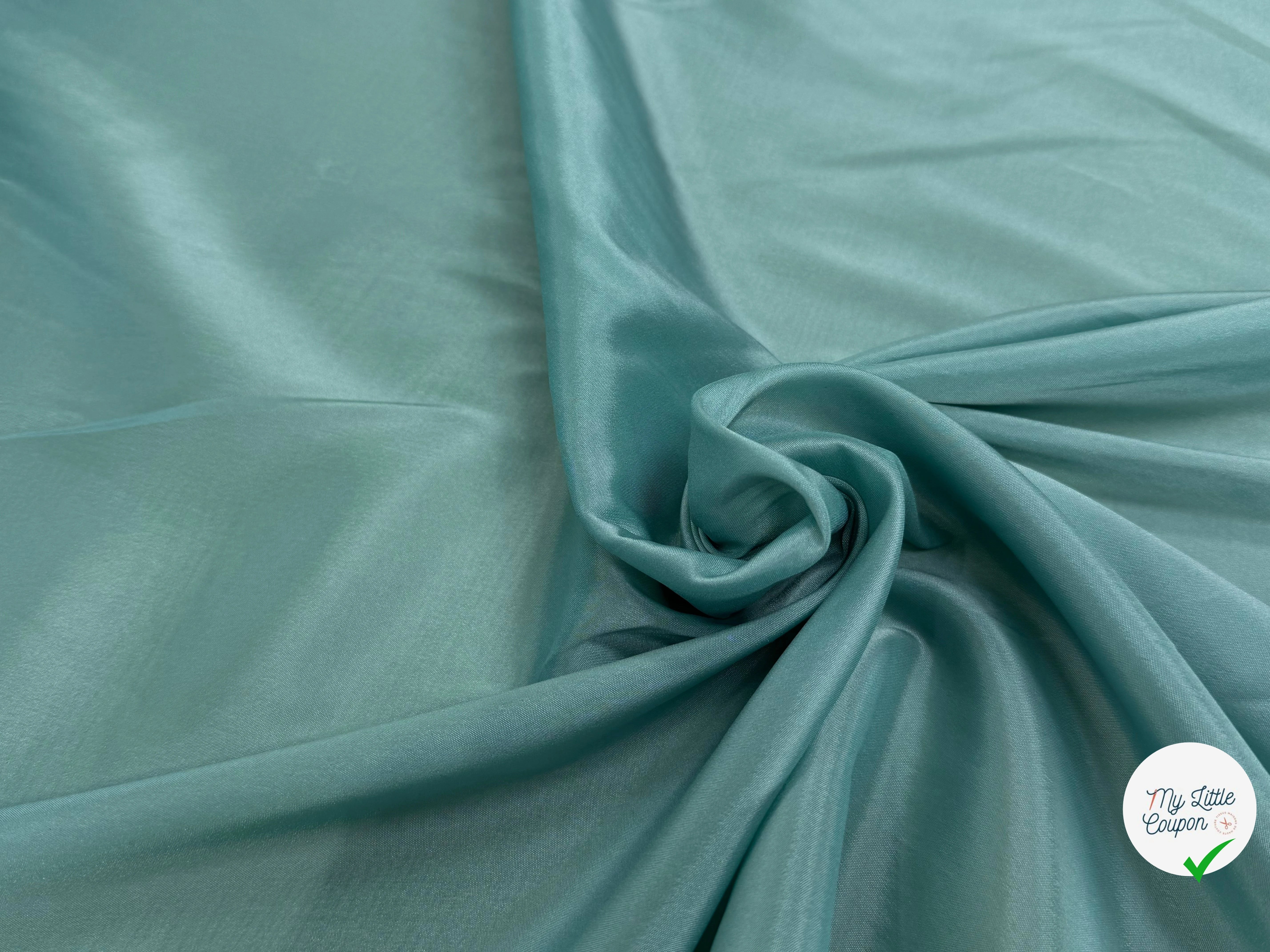 DOUBLURE LÉGÈREMENT SATINÉE BLEU LAGOON - My Little Coupon