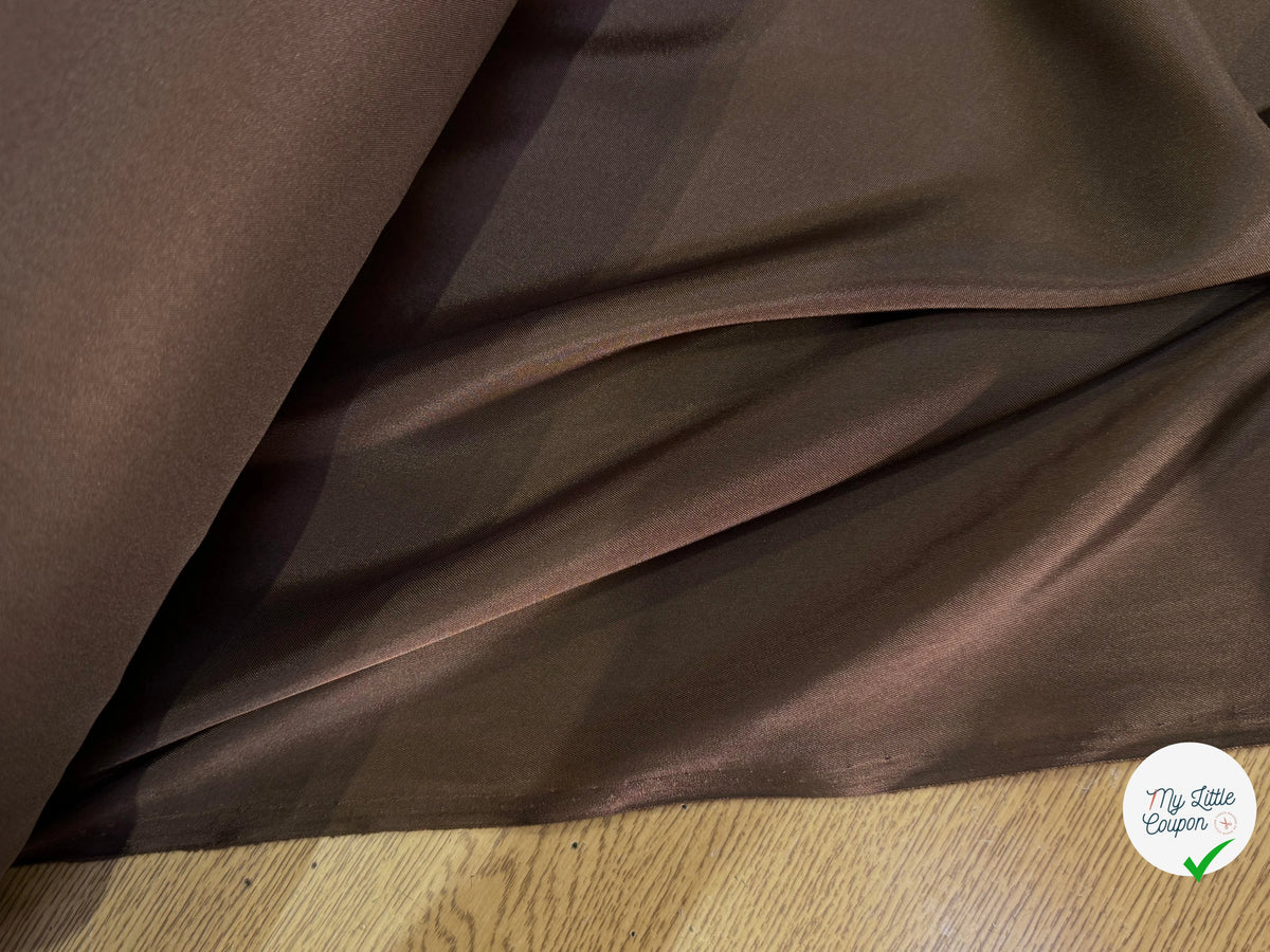 DOUBLURE LÉGÈREMENT SATINÉE ET STRETCH MARRON CHOCOLAT - My Little Coupon