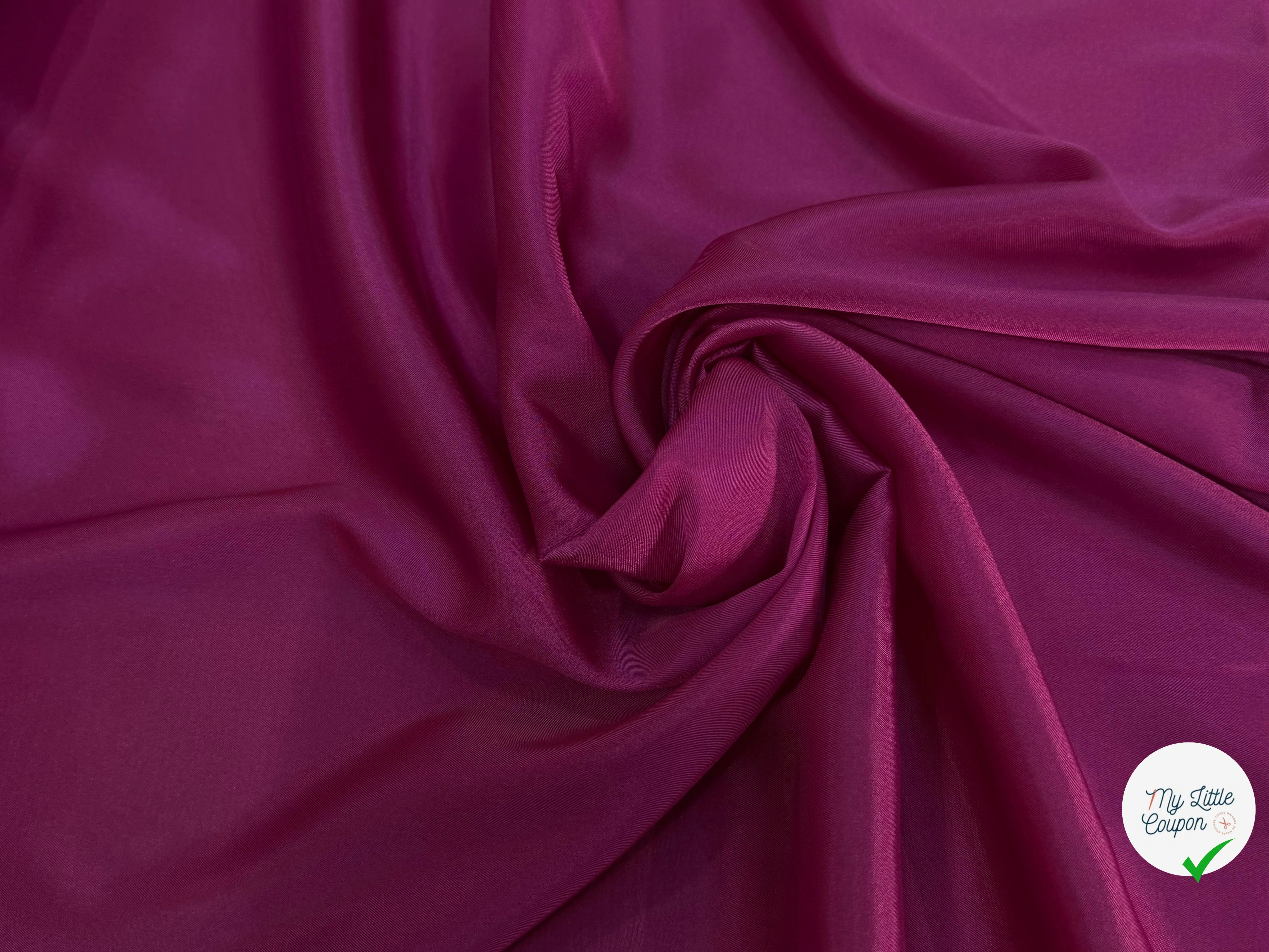 DOUBLURE LÉGÈREMENT SATINÉE ET STRETCH ROSE FONCÉ - My Little Coupon