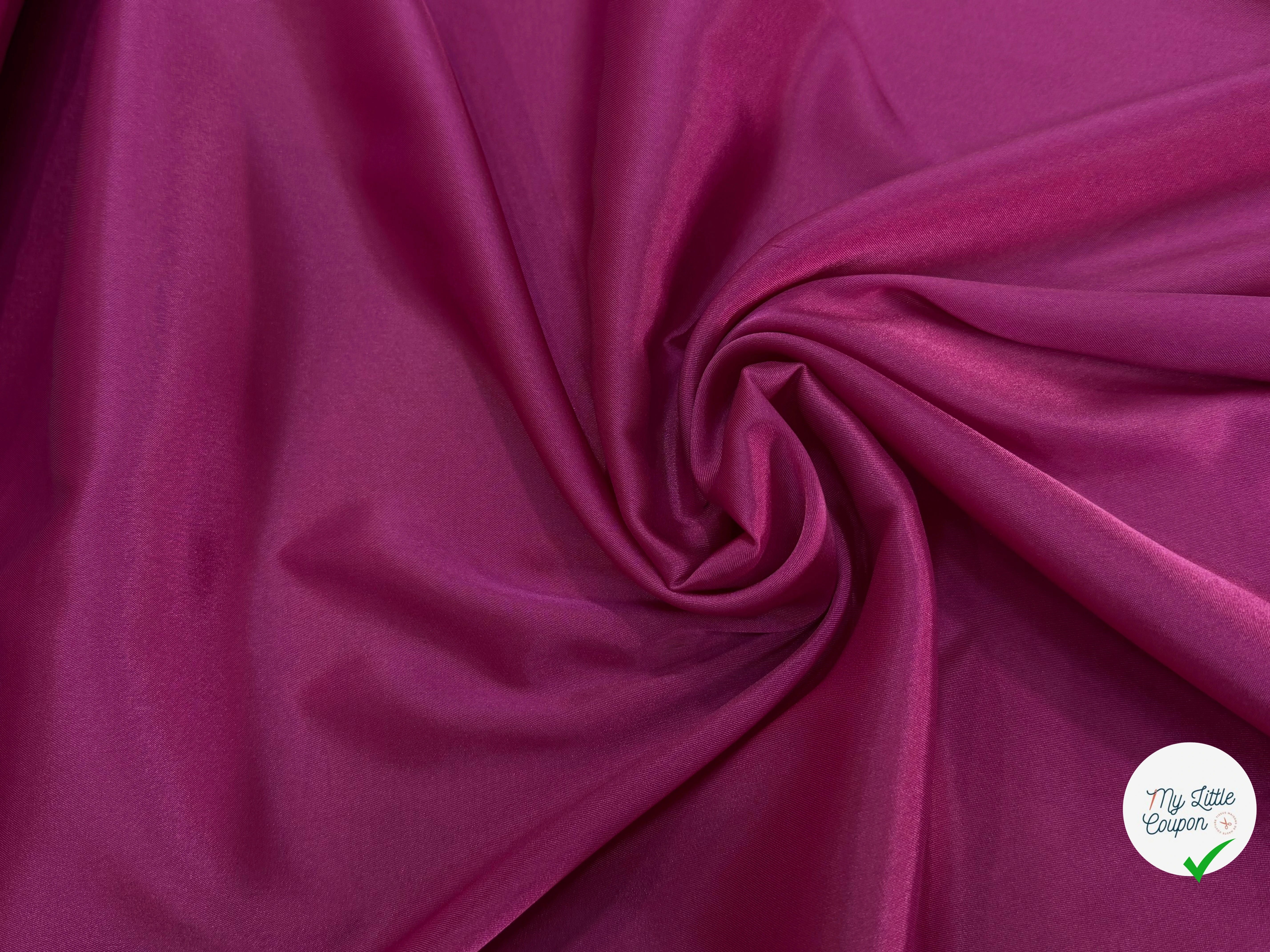 DOUBLURE LÉGÈREMENT SATINÉE ET STRETCH ROSE FONCÉ - My Little Coupon