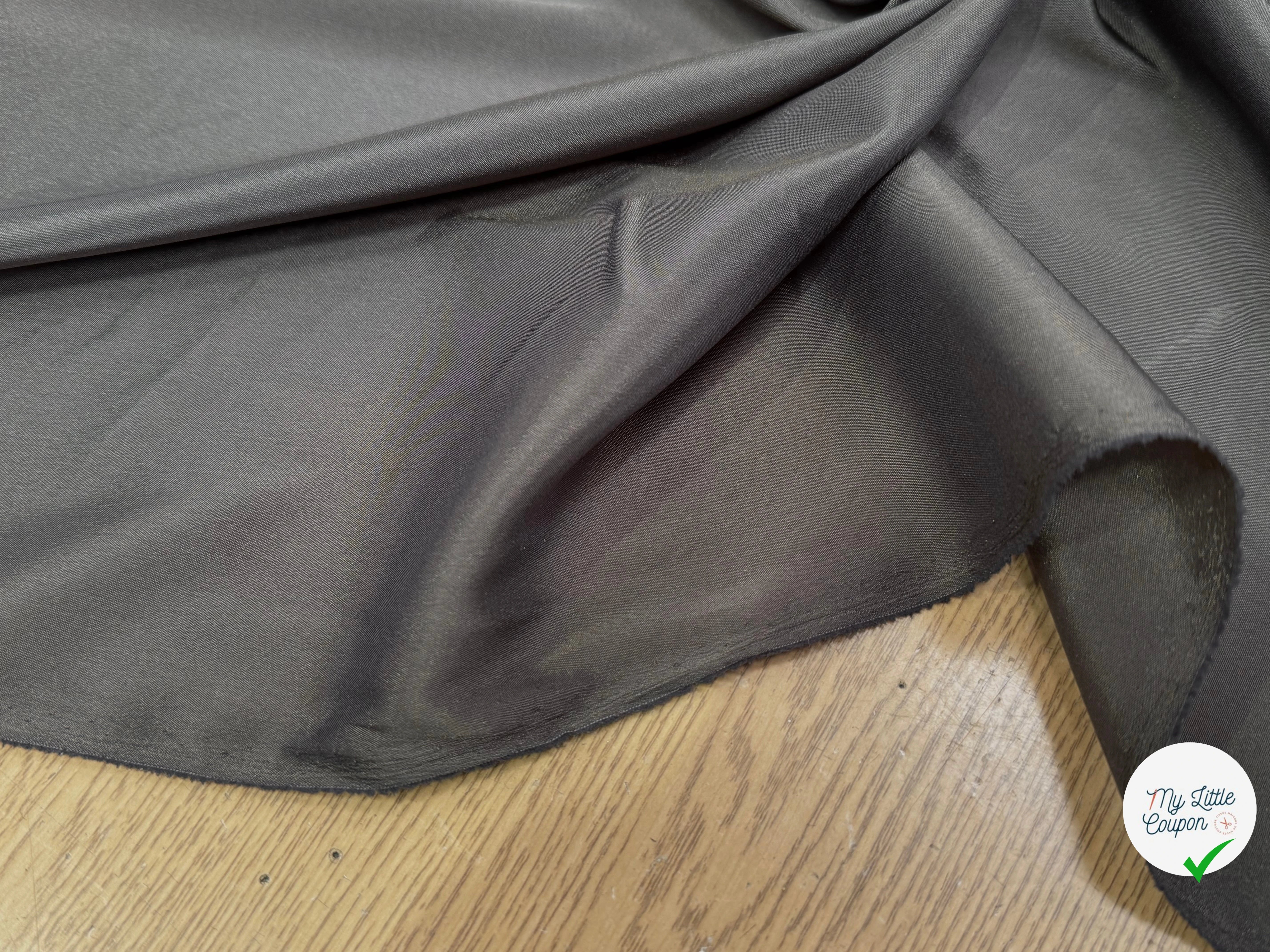 DOUBLURE LÉGÈREMENT SATINÉE GRIS FONCÉ KAKI - My Little Coupon